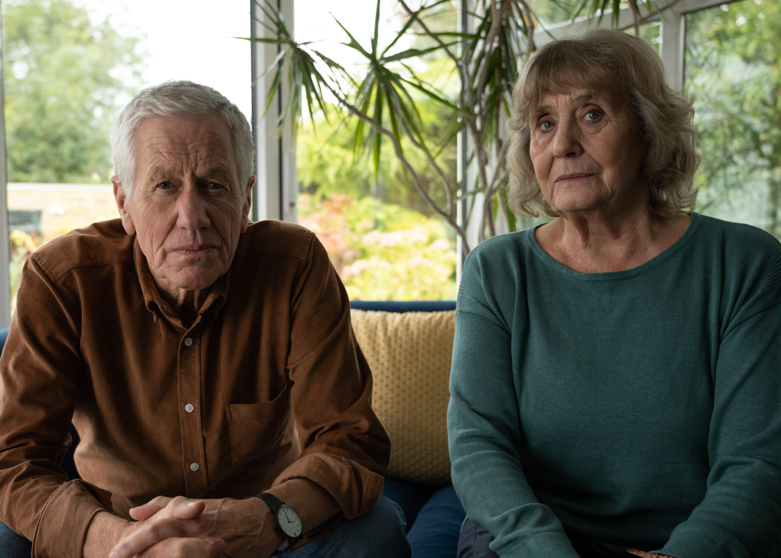 MICHAEL BERTENSHAW as Derek Balkwell and MARGOT LEICESTER as Margot Balkwell in Grace