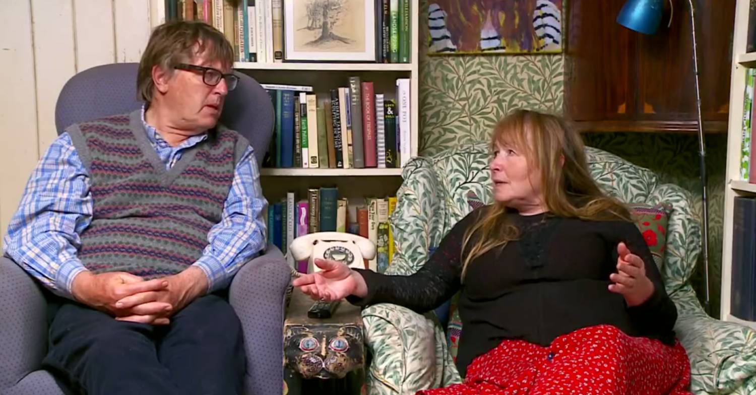 Mary makes her point to Giles on Gogglebox