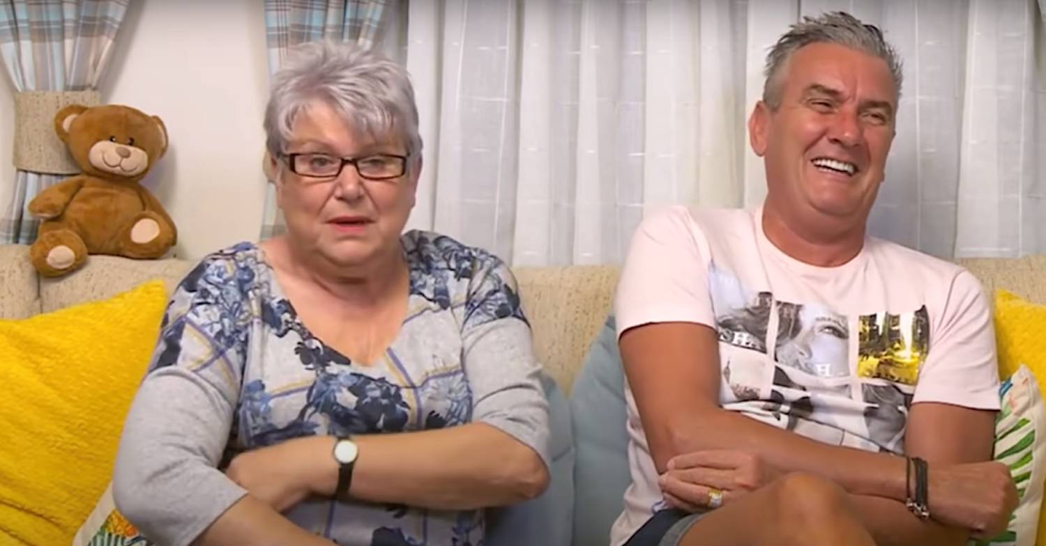 Jenny and Lee larking about on Gogglebox
