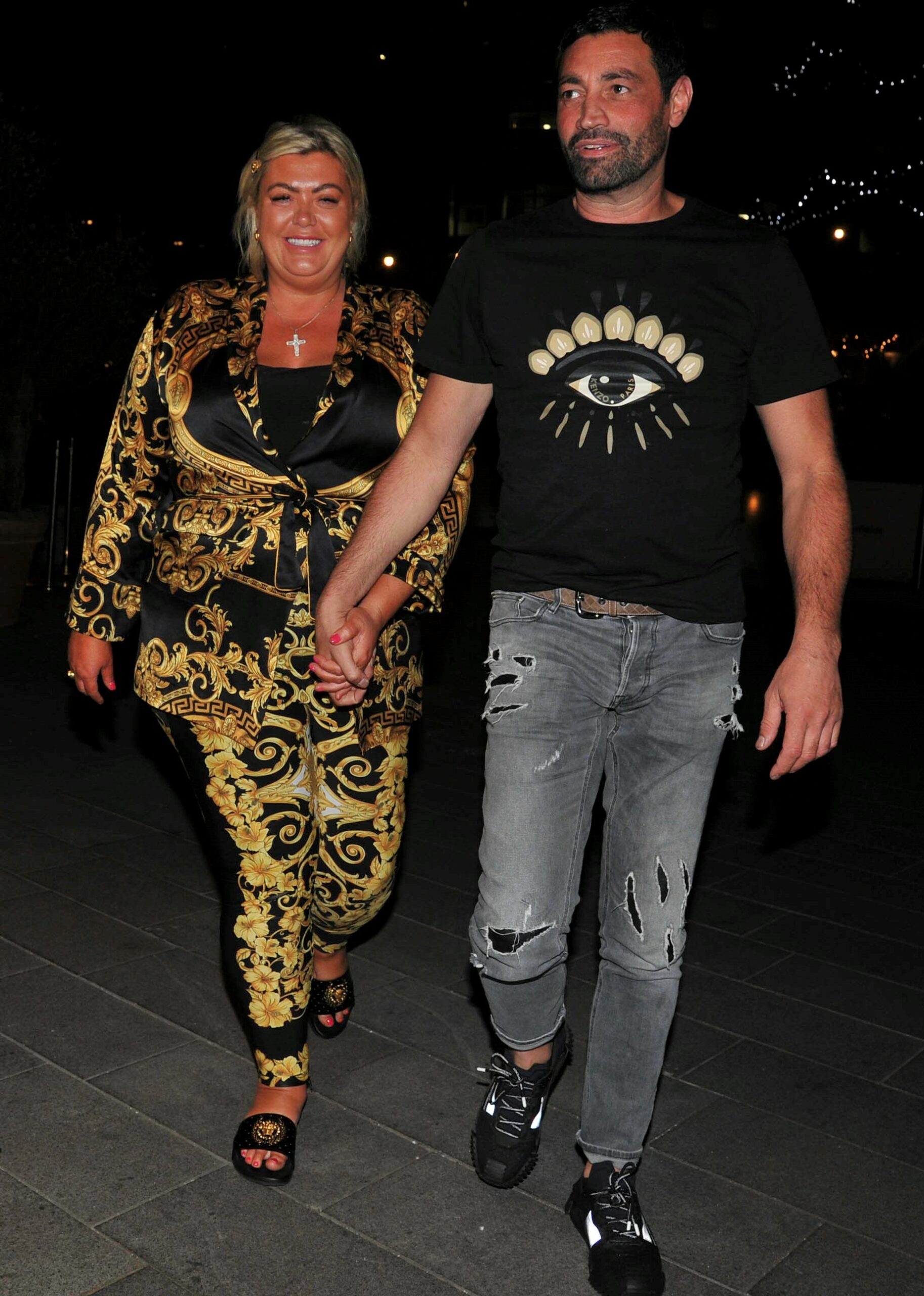 Gemma Collins walks hand-in-hand with Rami Hawash on night out