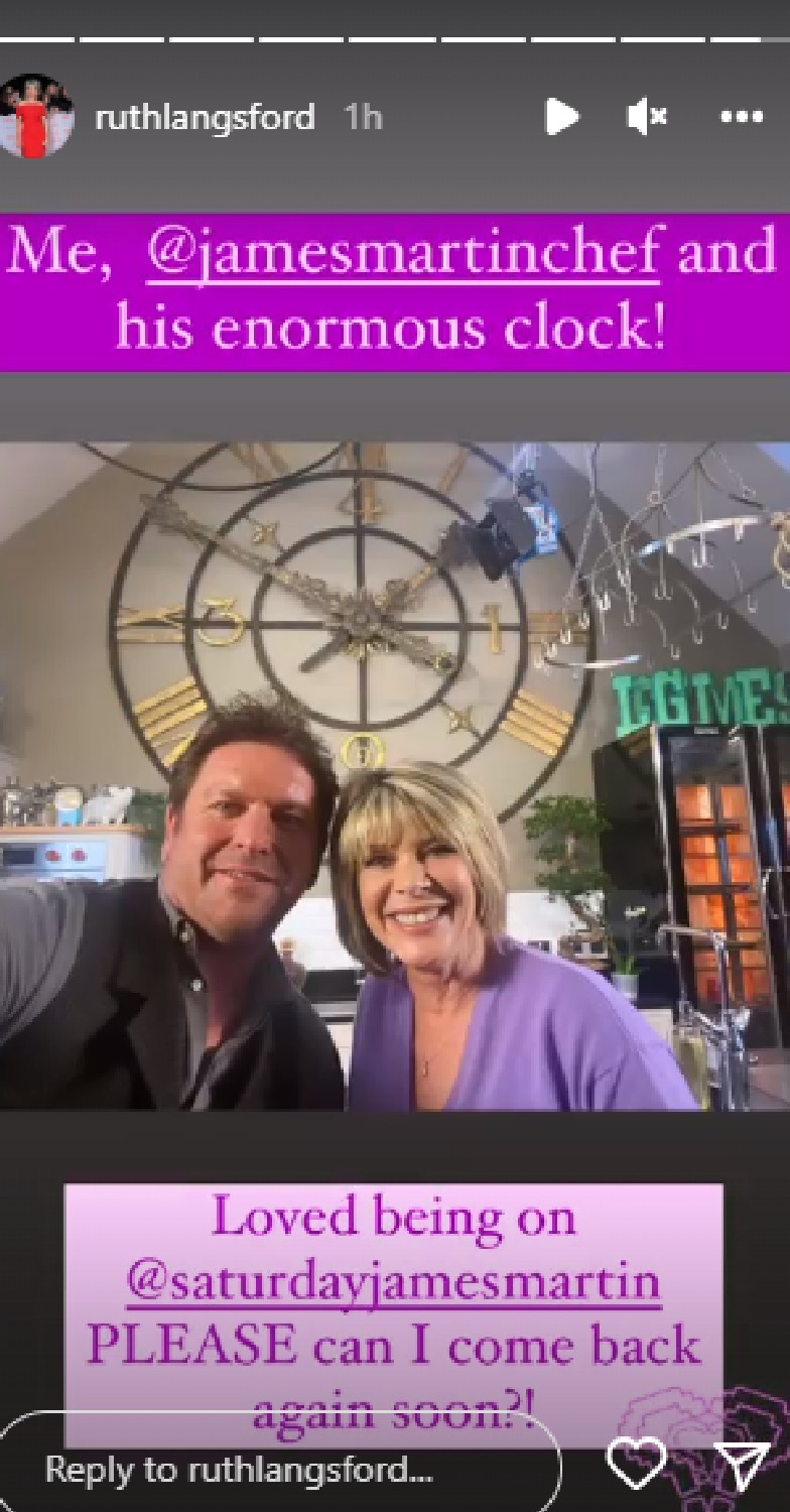 James Martin and Ruth Langsford take selfie on Saturday Morning