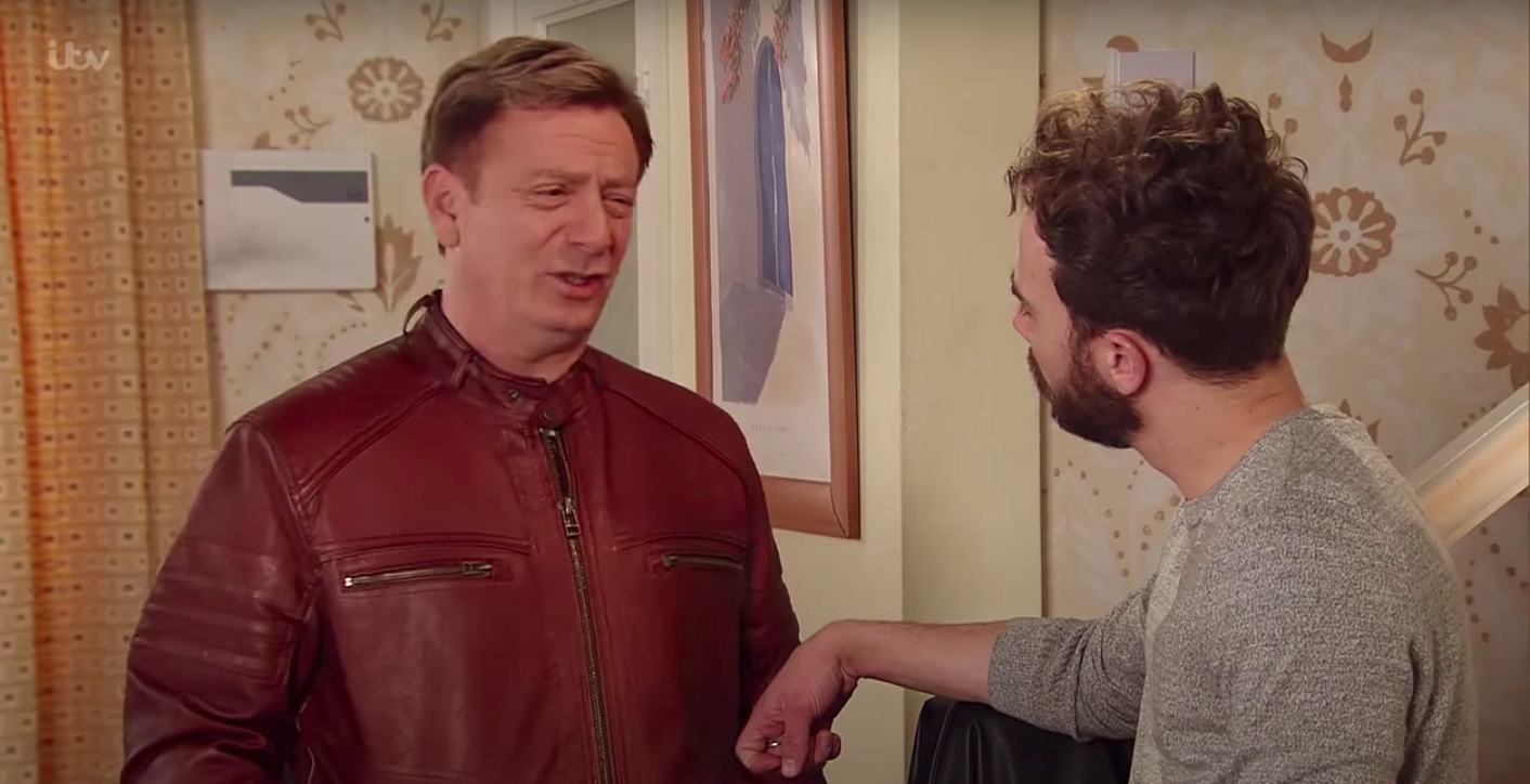 Martin Platt worries about his son David in Coronation Street in 2018