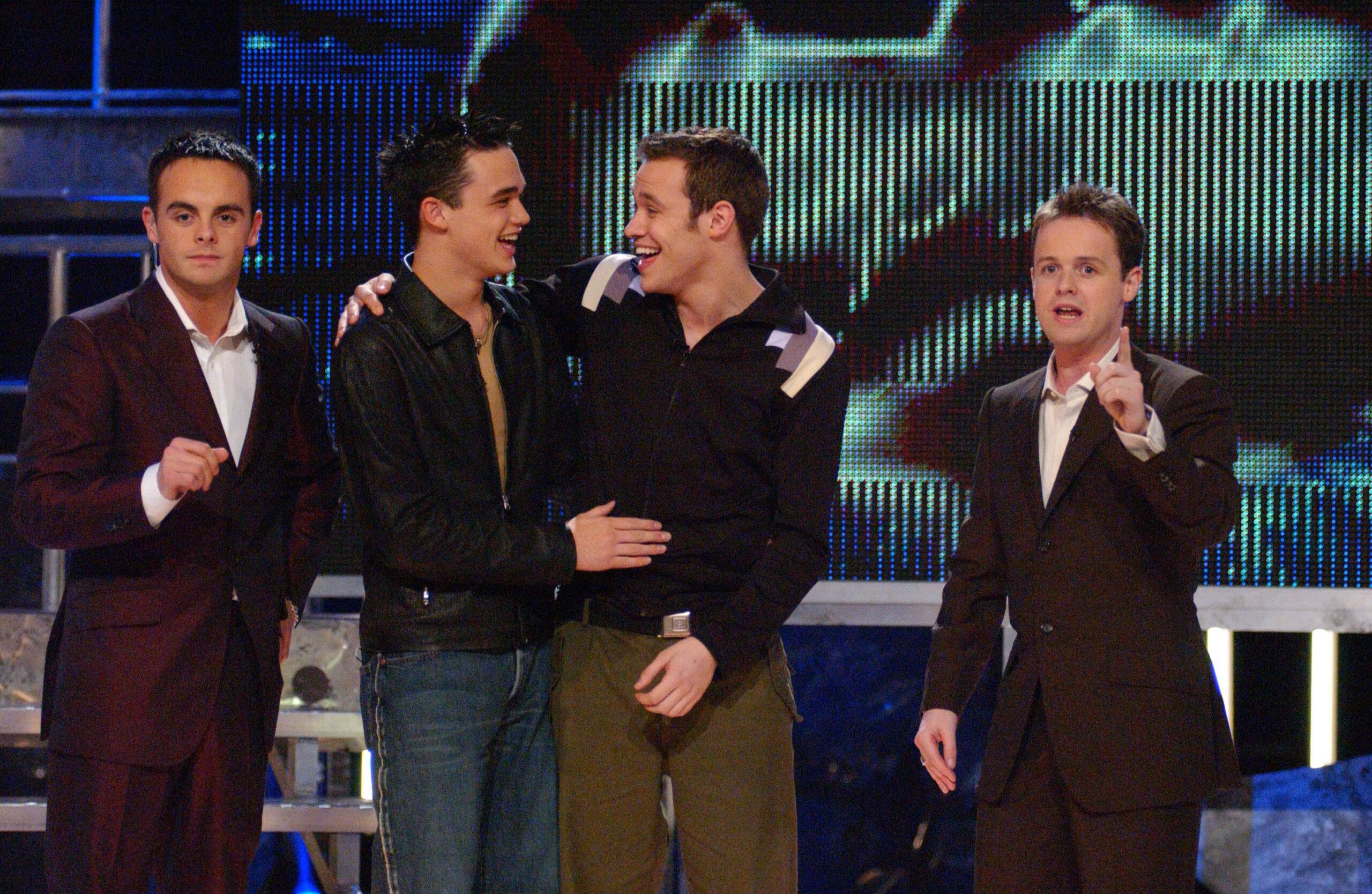 Will Young and Gareth Gates with Ant and Dec on Pop Idol