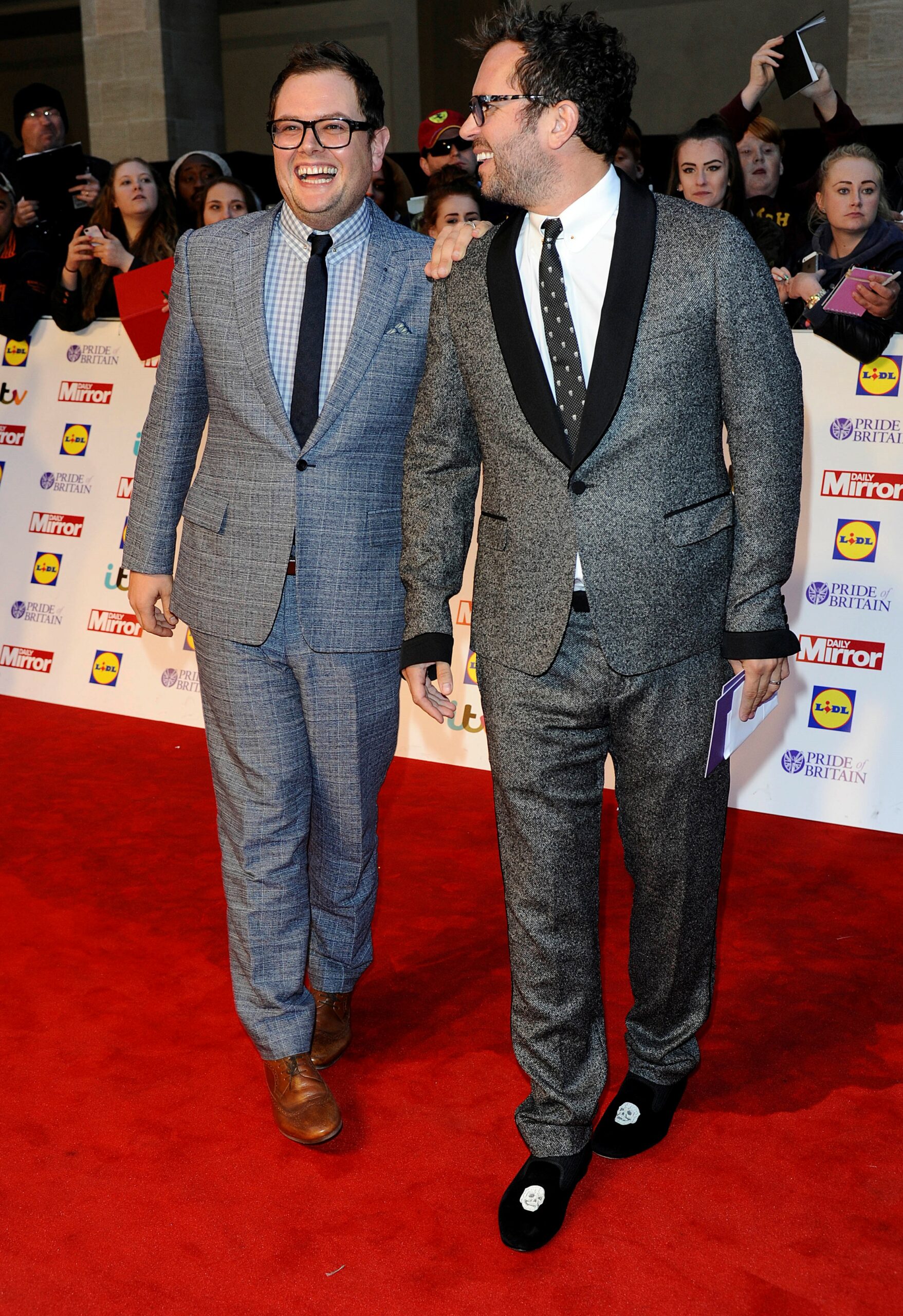 Alan Carr and ex Paul Drayton on red carpet at Pride of Britain