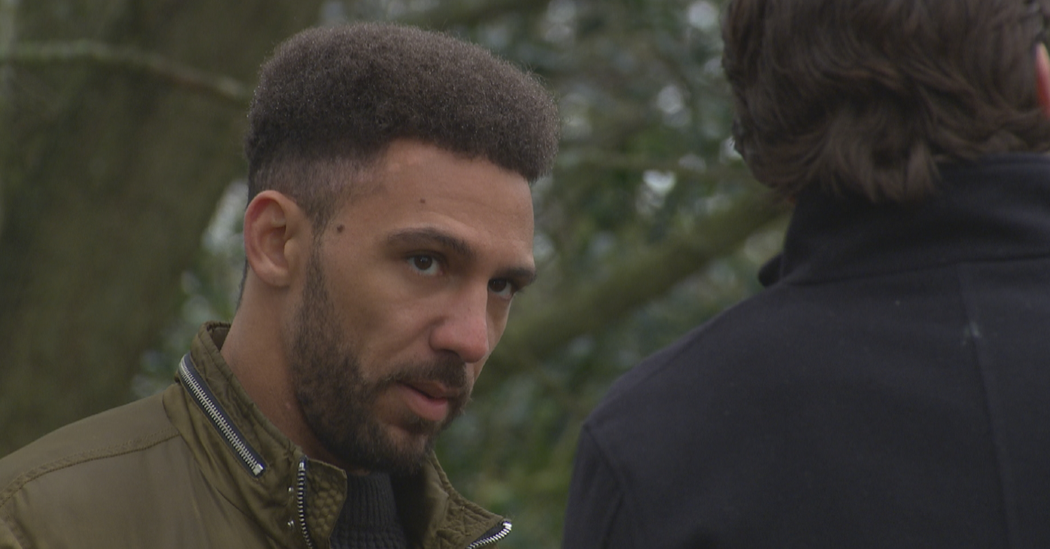 Emmerdale: Billy looks nervous being confronted by racist Jordan