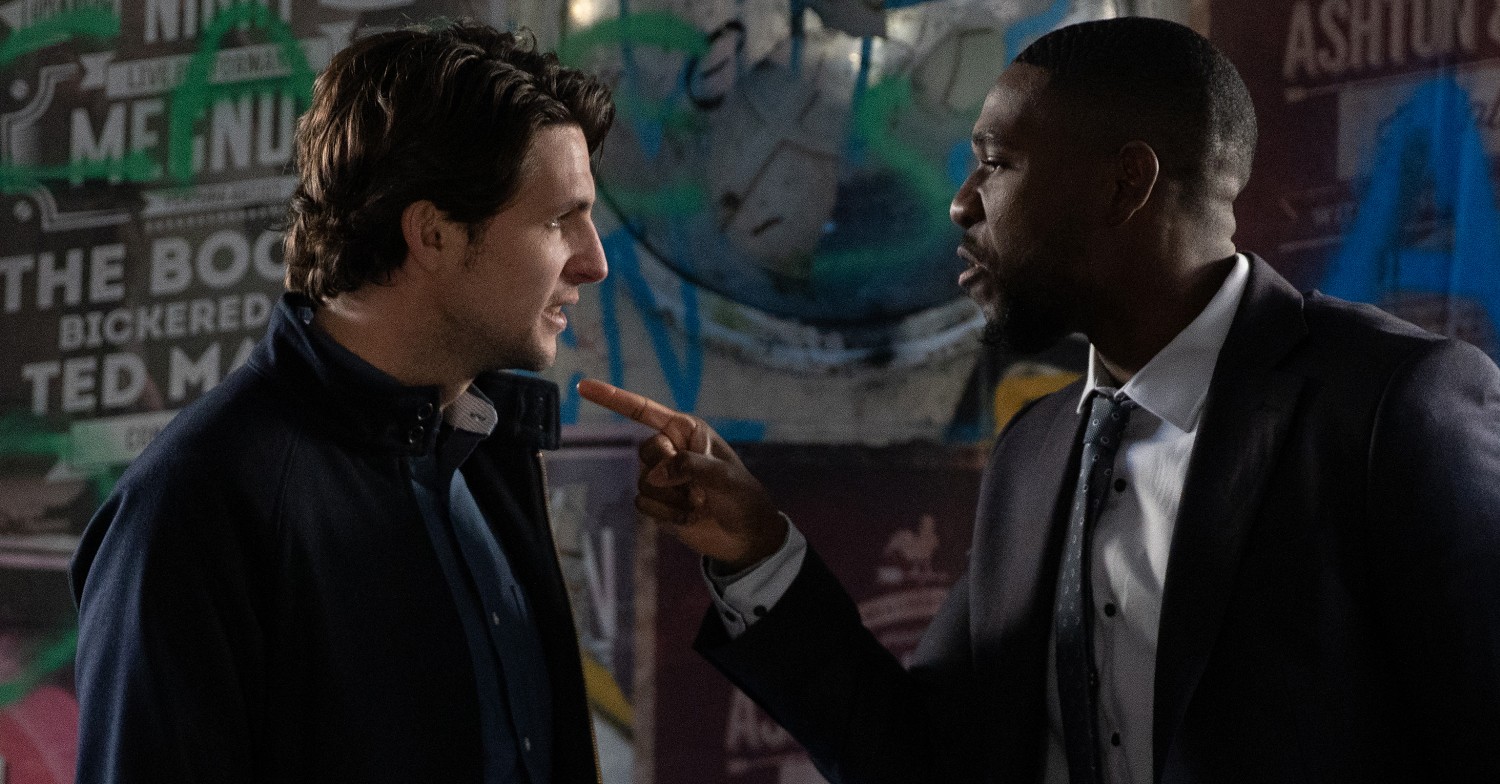 Emmerdale Ethan fights back at Jordan and points his finger