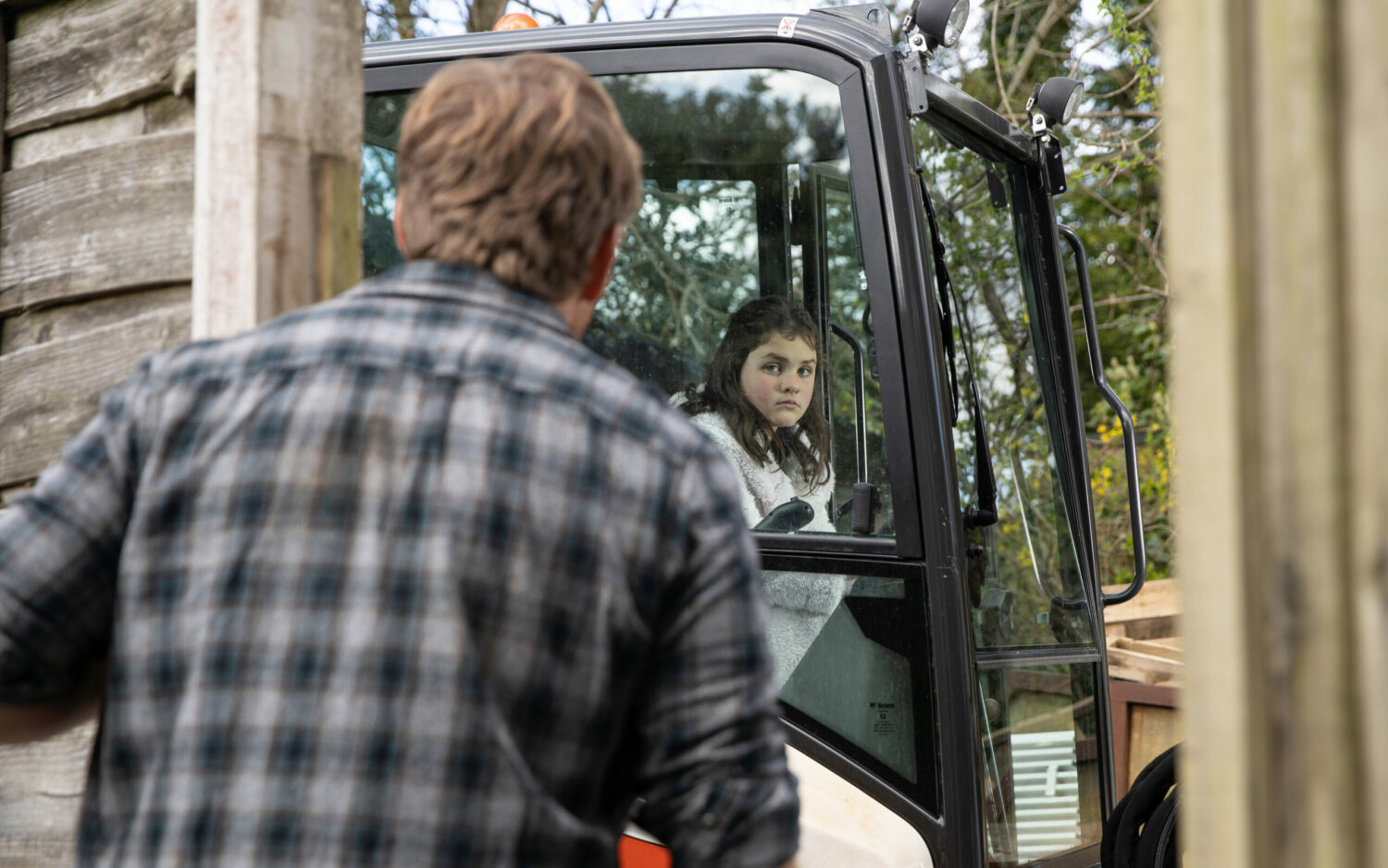 Corrie Furious Hope gets in the digger as Phill tries to talk her down