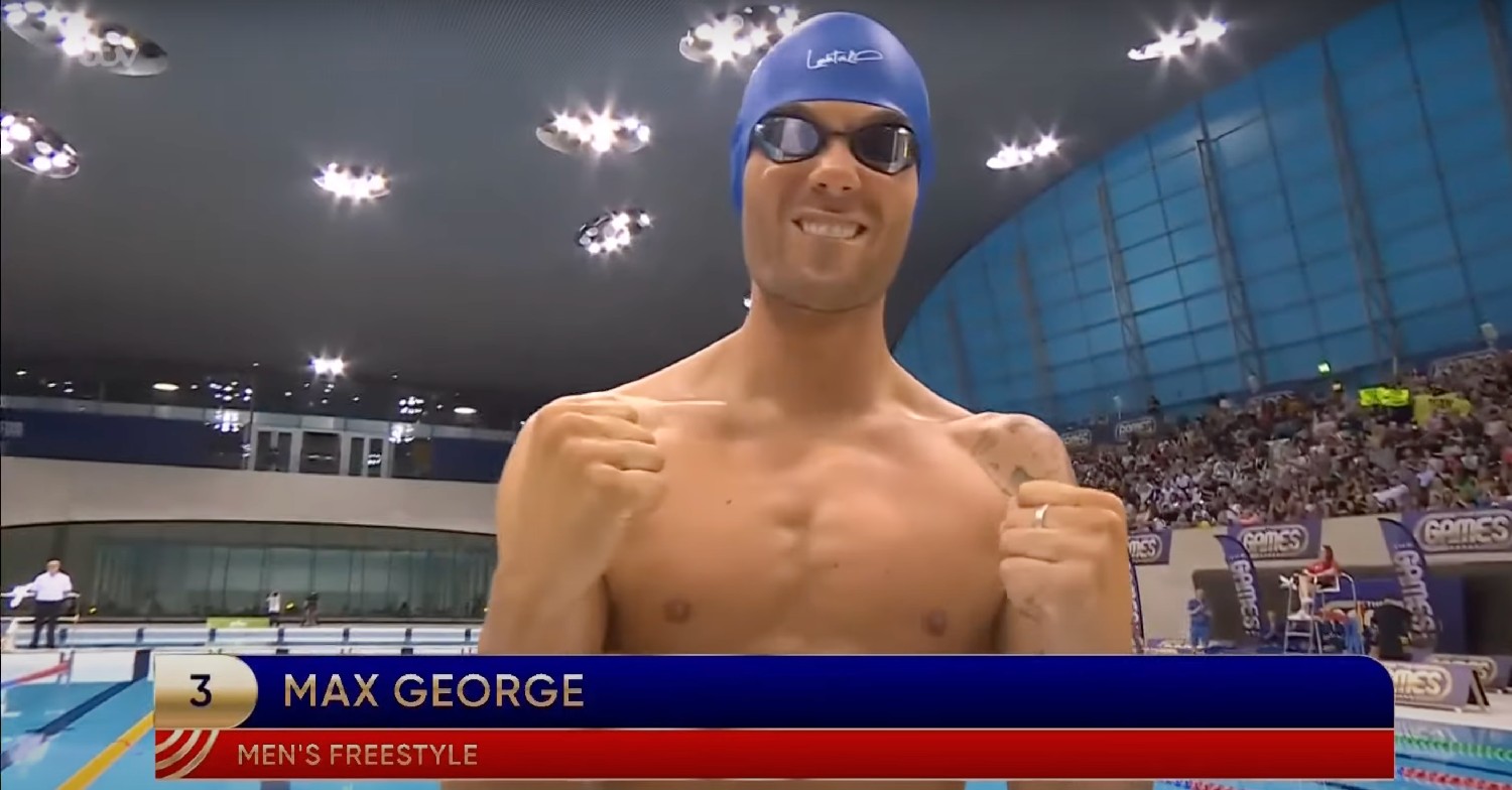 Max George on The Games 2022 in a swimming hat