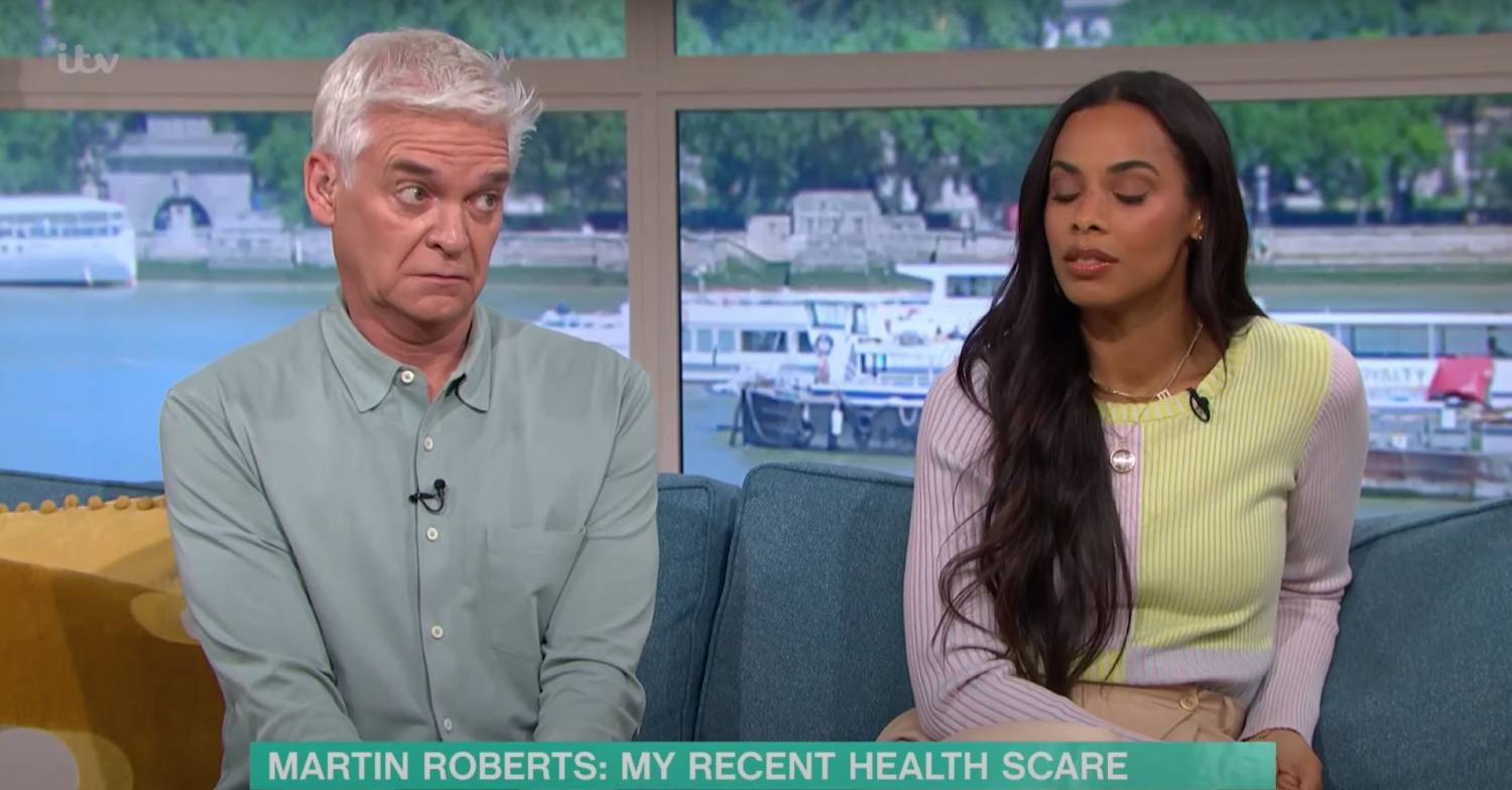 Phillip Schofield and Rochelle Humes react to Martin Roberts