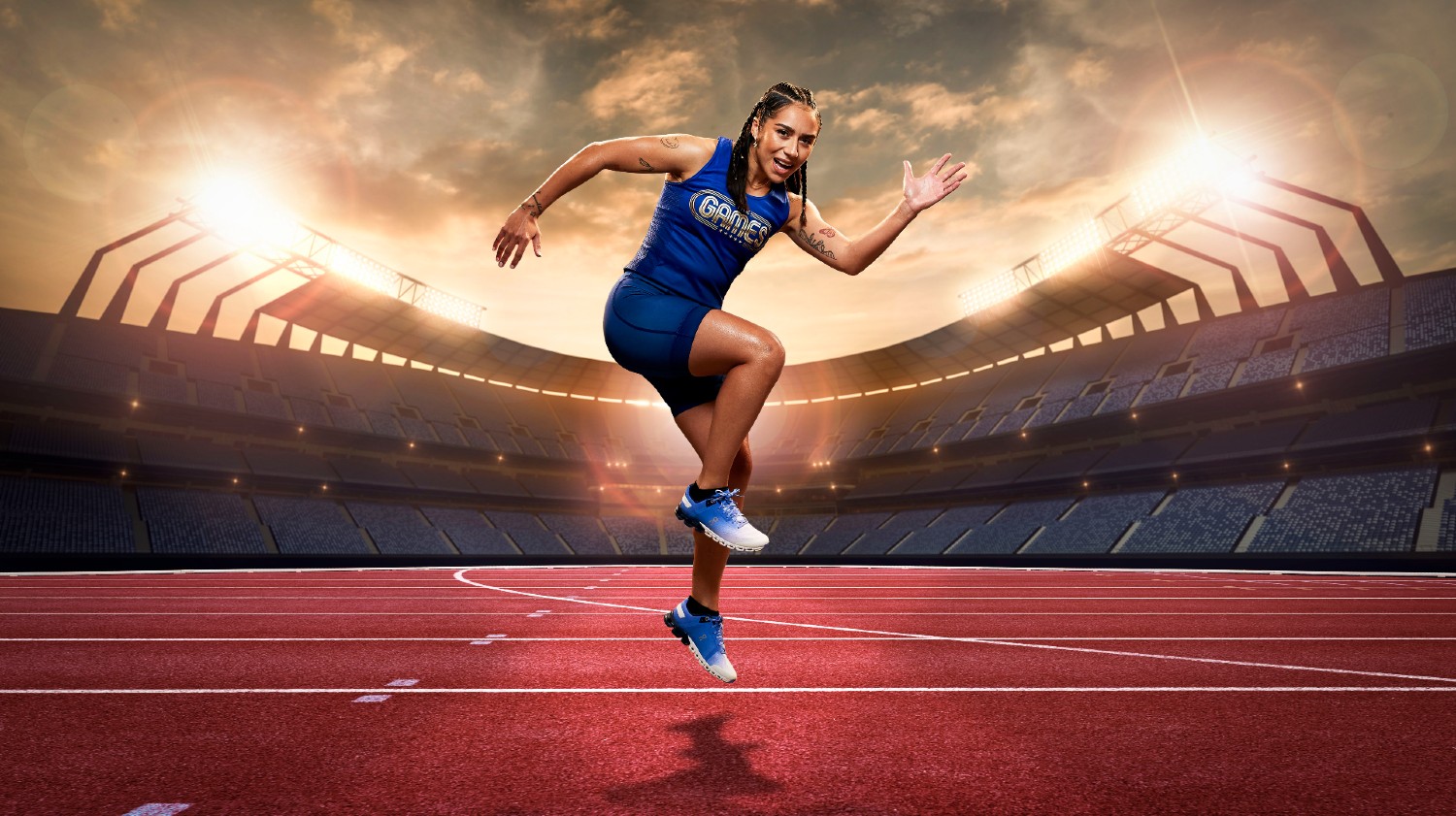 Chelcee Grimes running in The Games