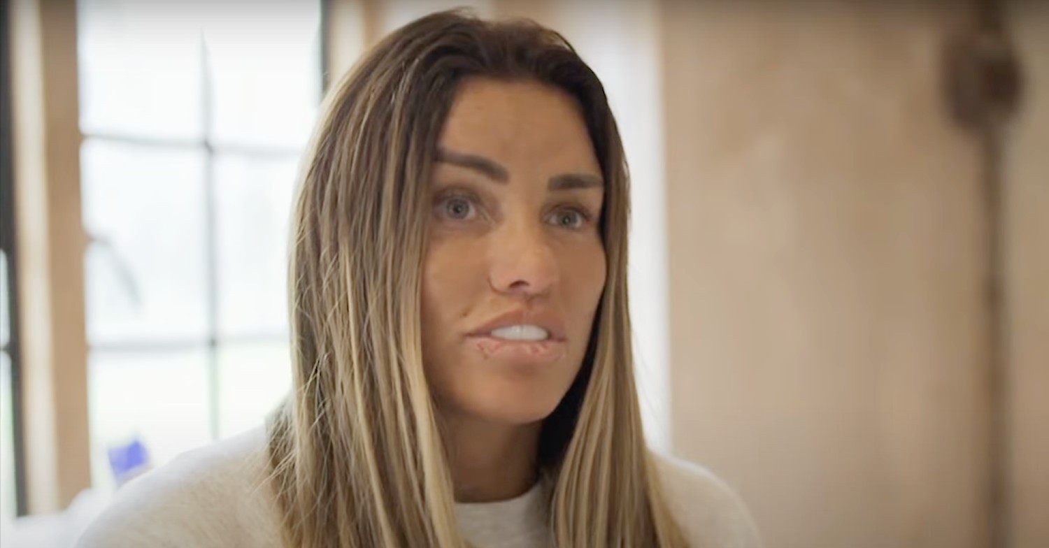 Katie Price speaking to the camera