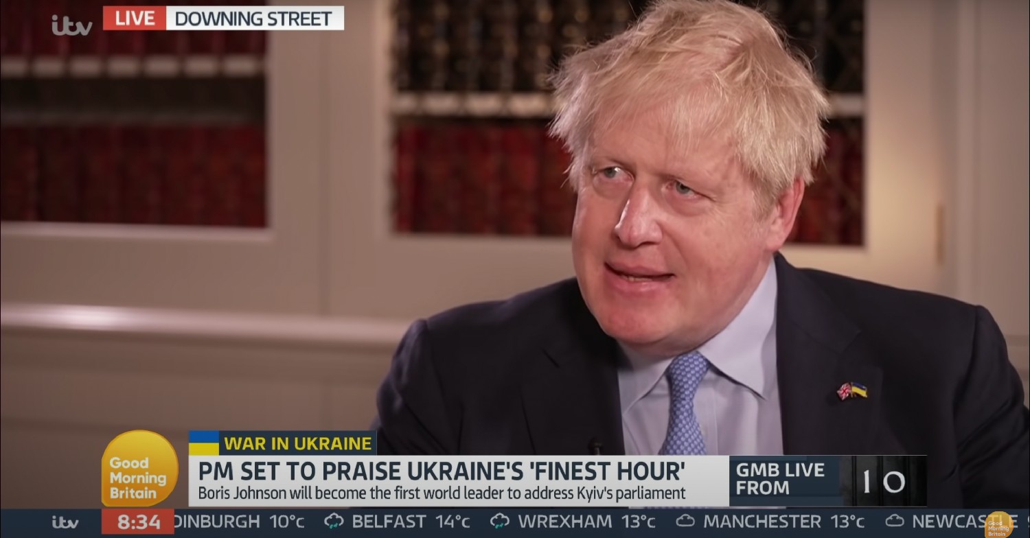 Boris Johnson speaking during an interview on GMB 
