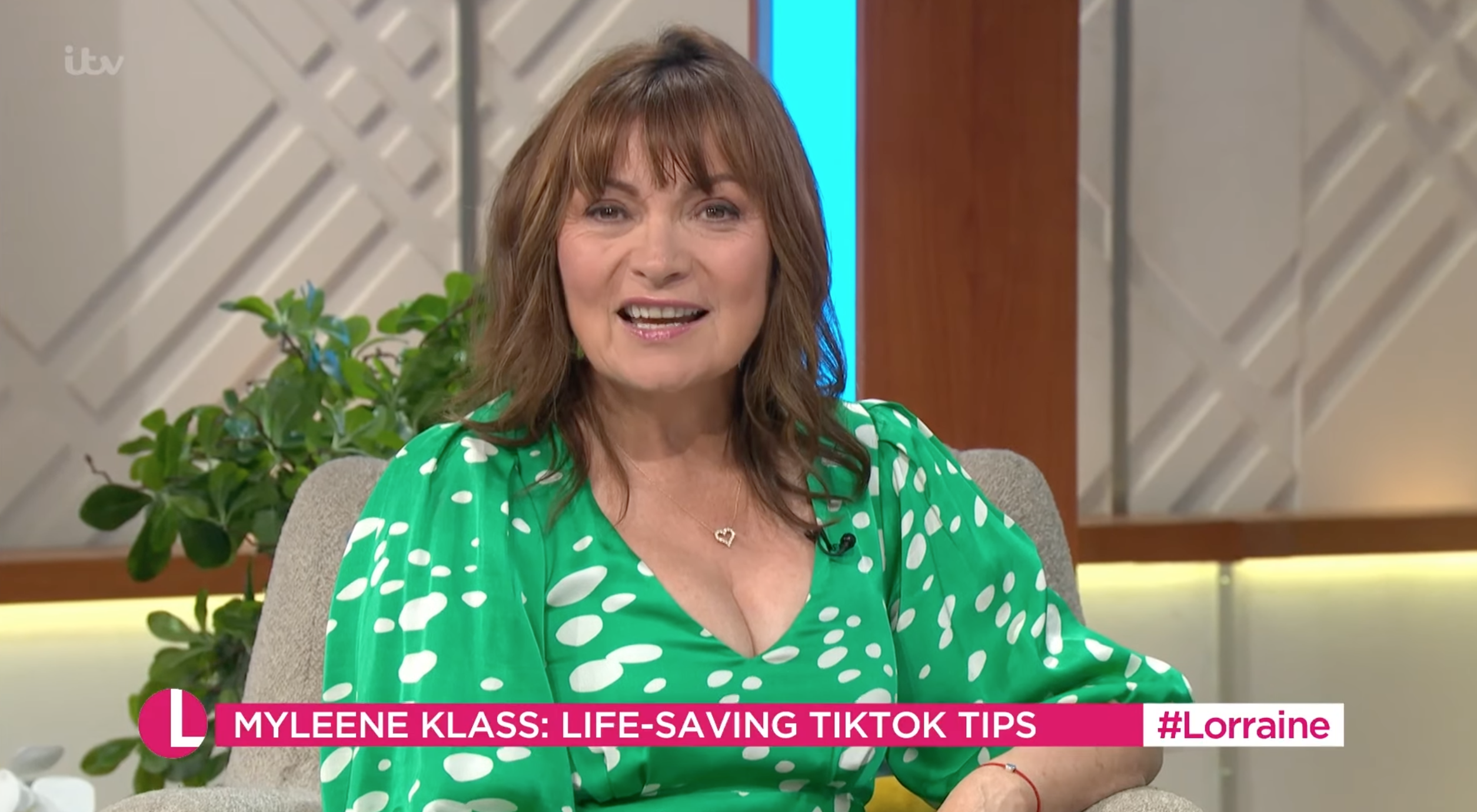Lorraine Kelly smiling directly to camera