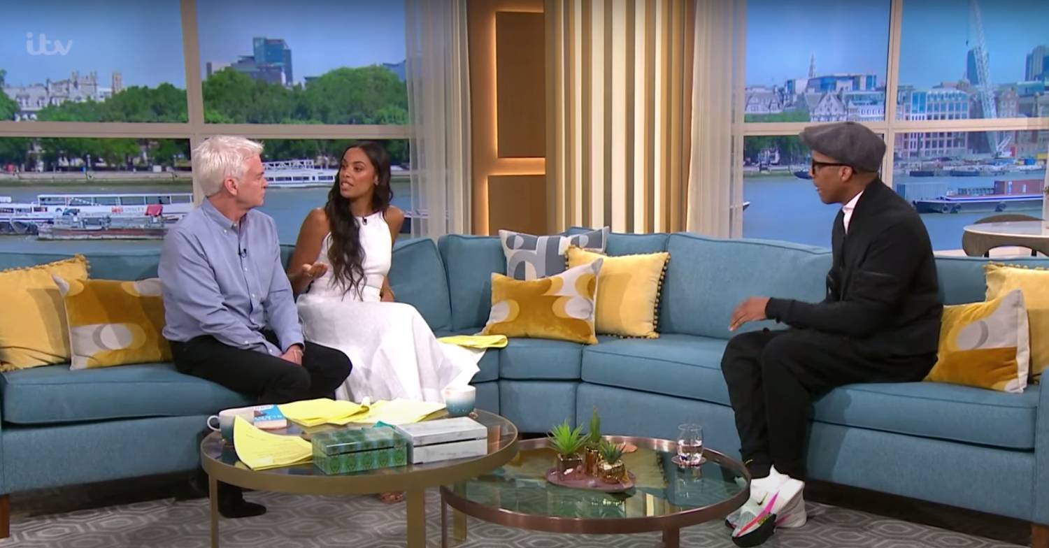 Rochelle Humes interviewing Jay Blades and chatting to Phillip Schofield
