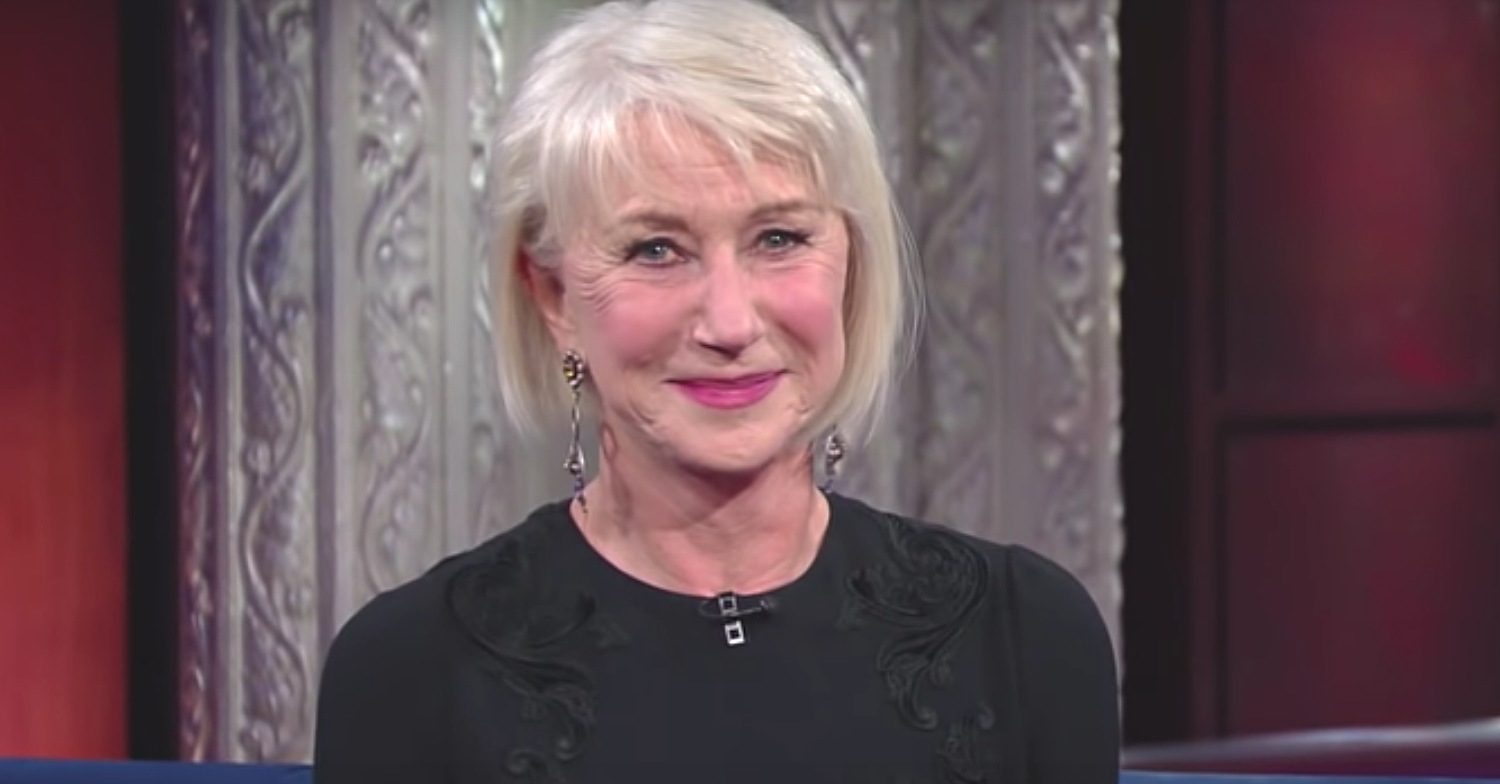 Helen Mirren smiles during an interview