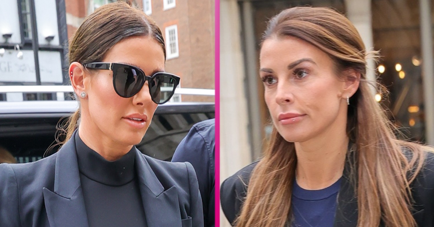 Rebekah Vardy and Coleen Rooney looking serious at court during the Wagatha Christie trial