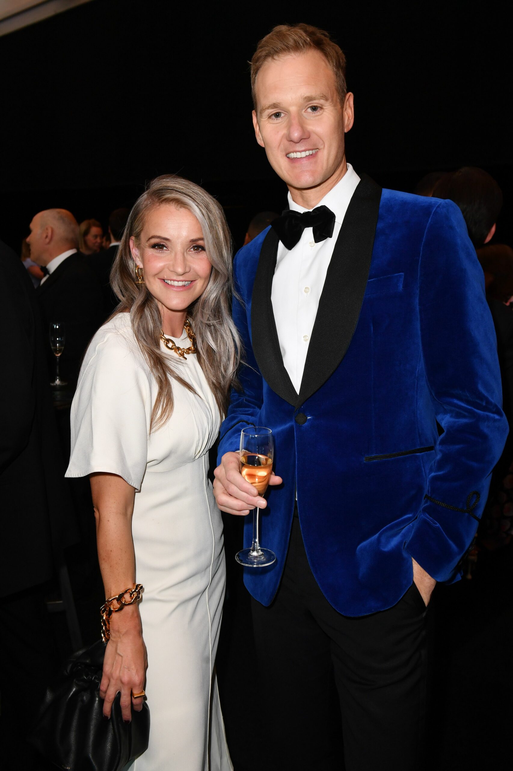 Helen Skelton smiling with Dan Walker