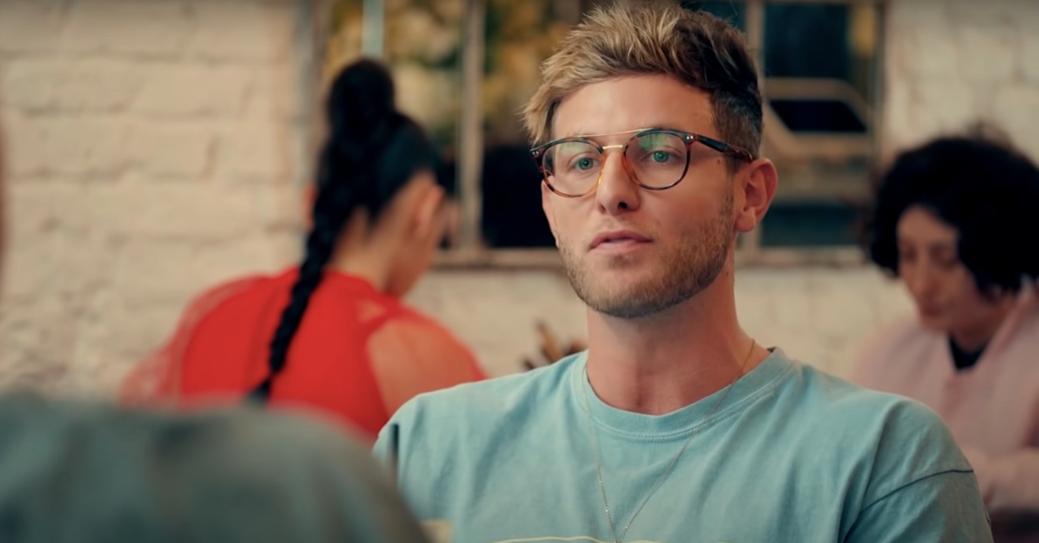 Harvey Armstrong in a blue top on Made In Chelsea