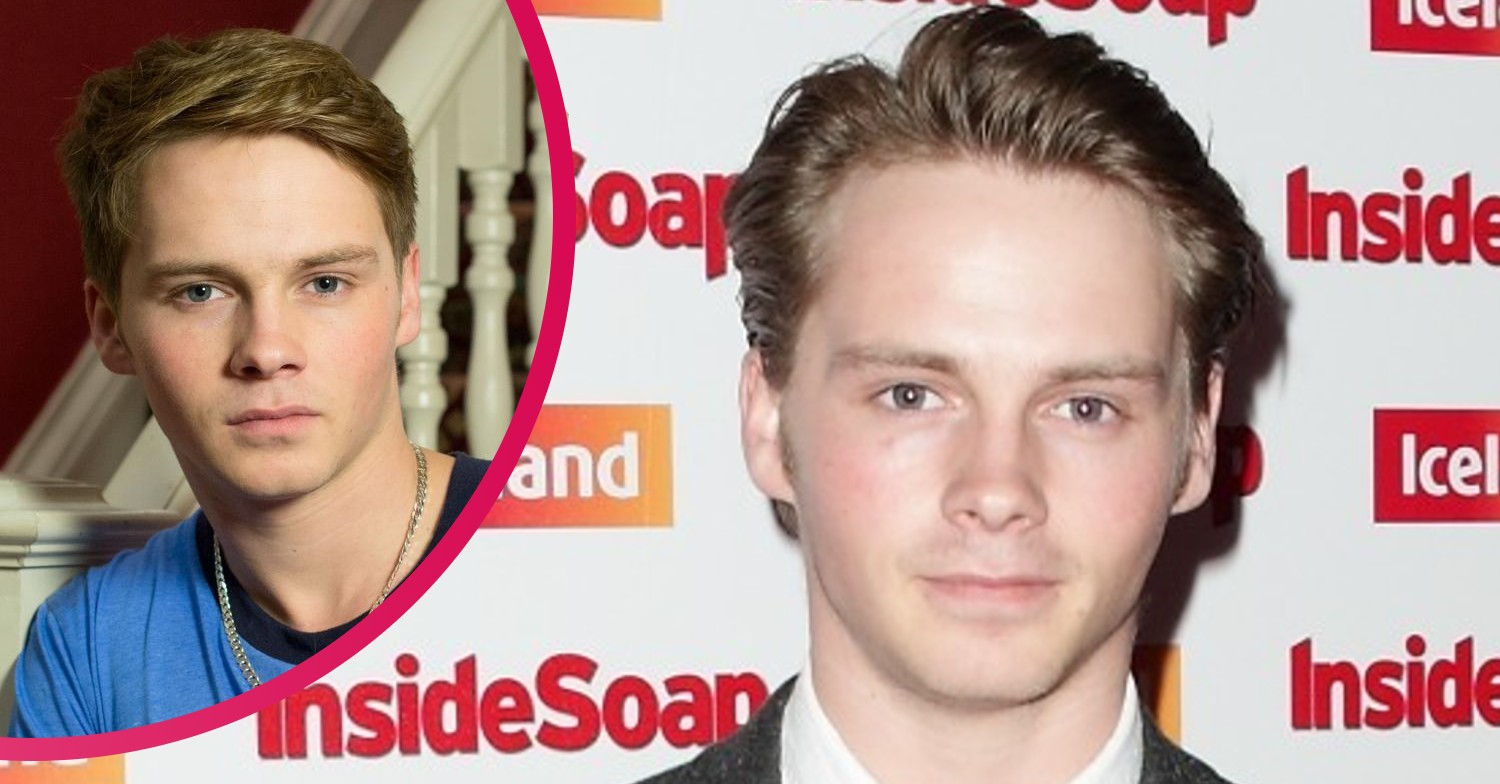 Sam Stike posing on the red carpet and on EastEnders