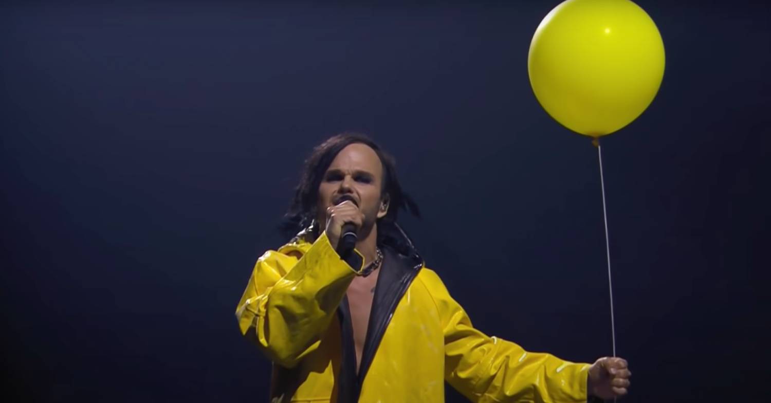 The opening of the Eurovision 2022 performance by Finland act Rasmus