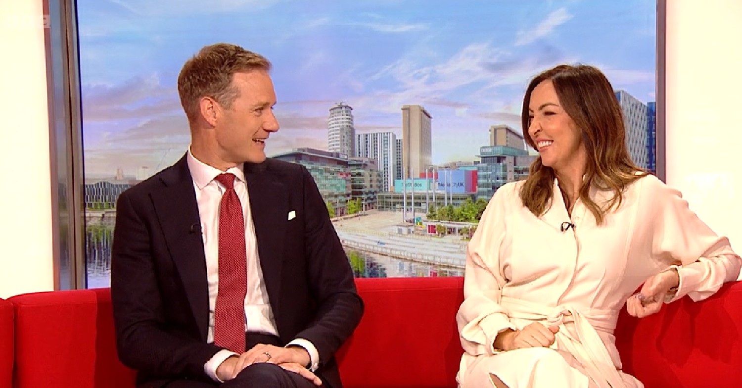 Dan Walker and Sally Nugent laughing on BBC Breakfast