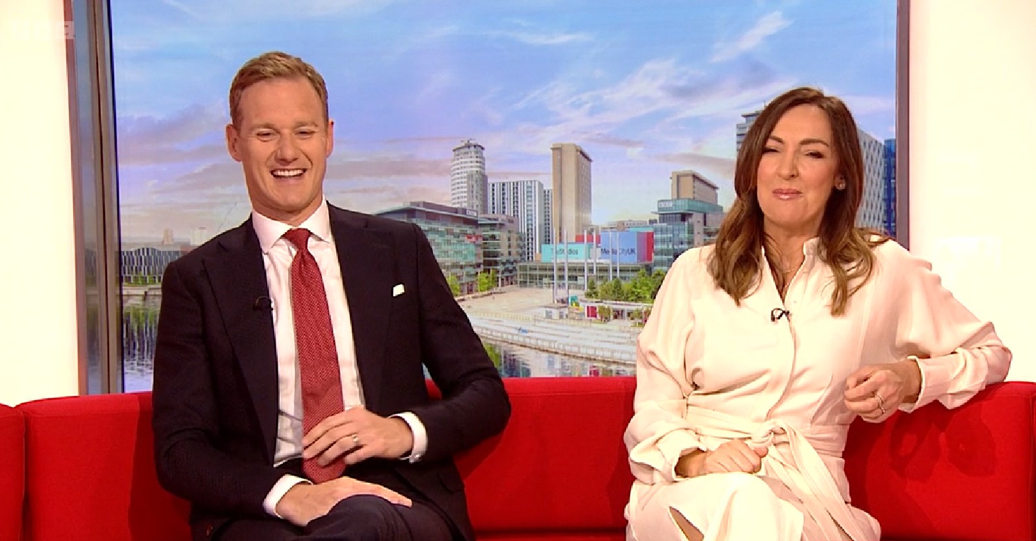 Dan Walker and Sally Nugent laughing on BBC Breakfast