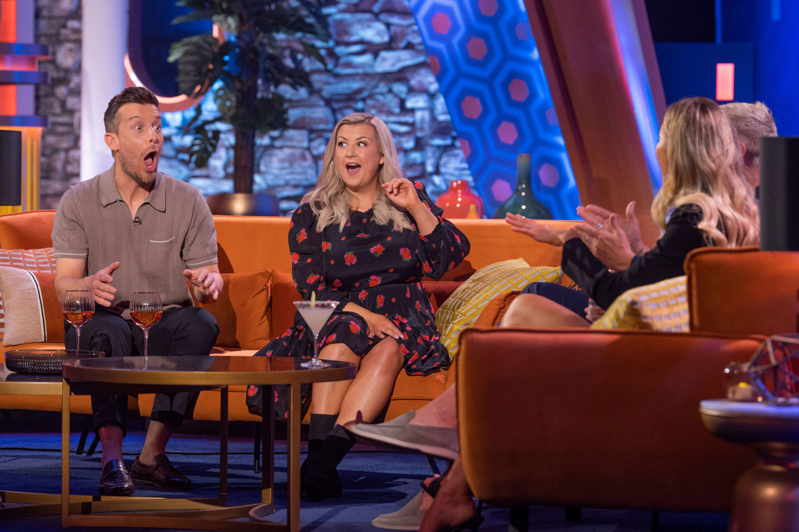 Chris and Rosie Ramsey looking shocked on their chat show