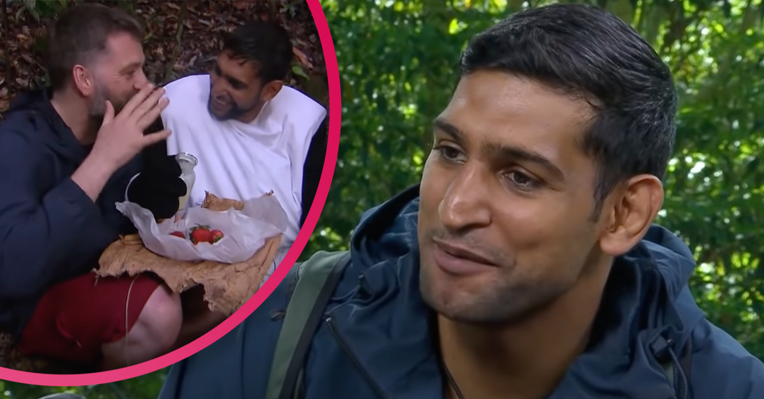 Amir Khan smiling on I'm A Celebrity
