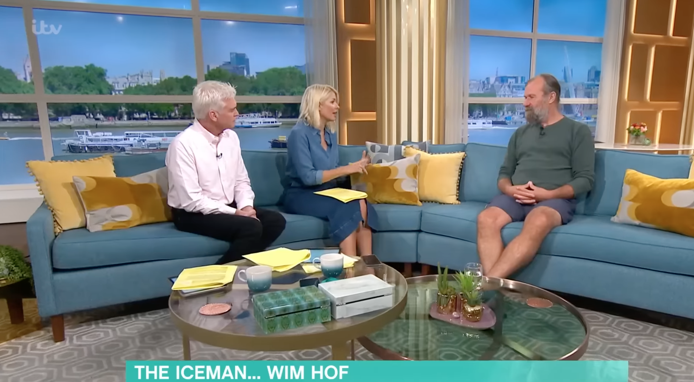 Wim Hof chatting to Holly and Phil