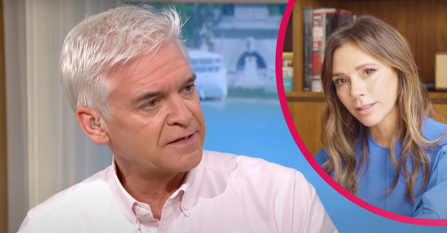 Phillip Schofield on This Morning today and Victoria Beckham
