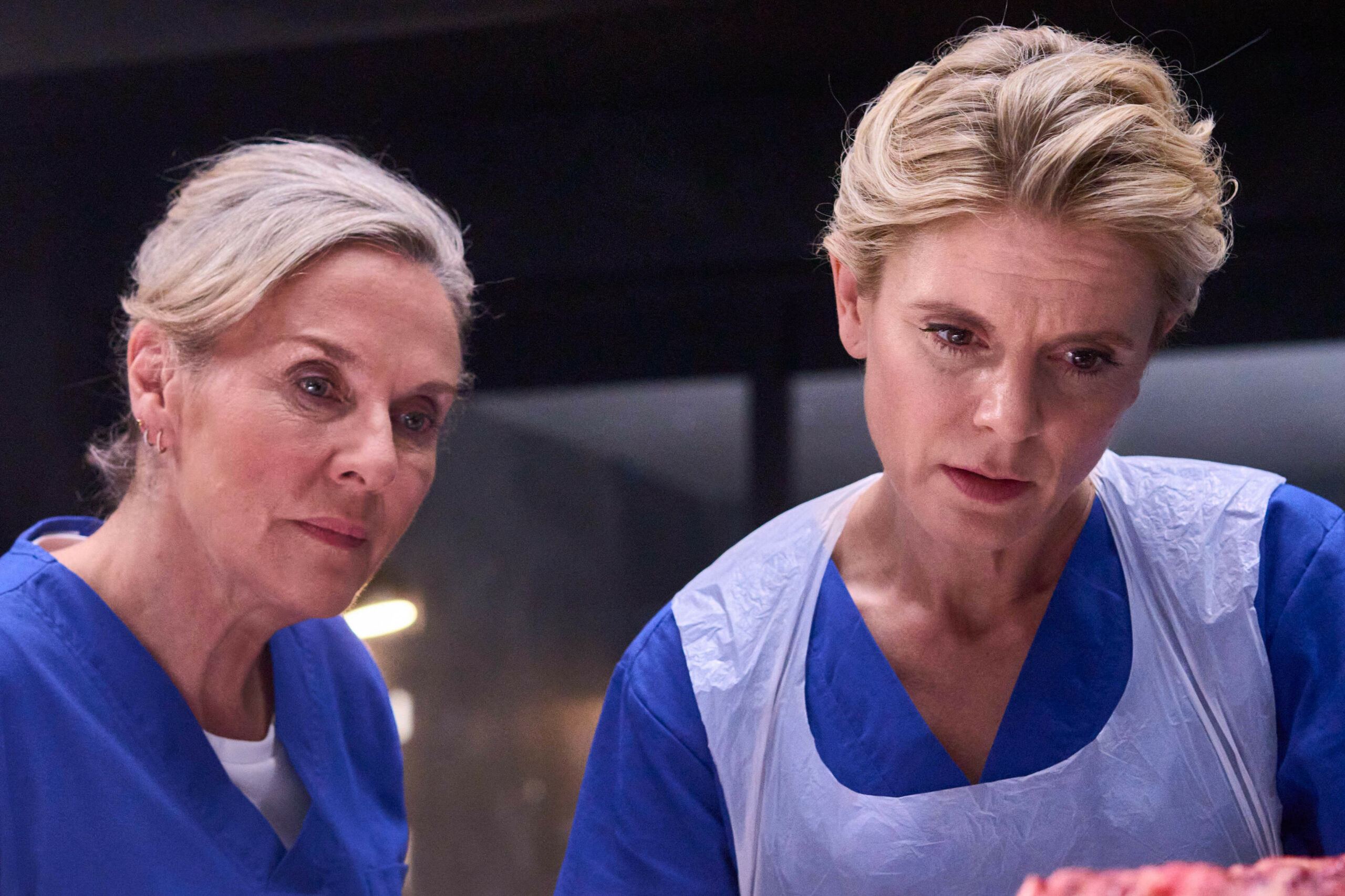 Amanda Burton as Sam Ryan, and Emilia Fox as Dr Nikki Alexander in Silent Witness