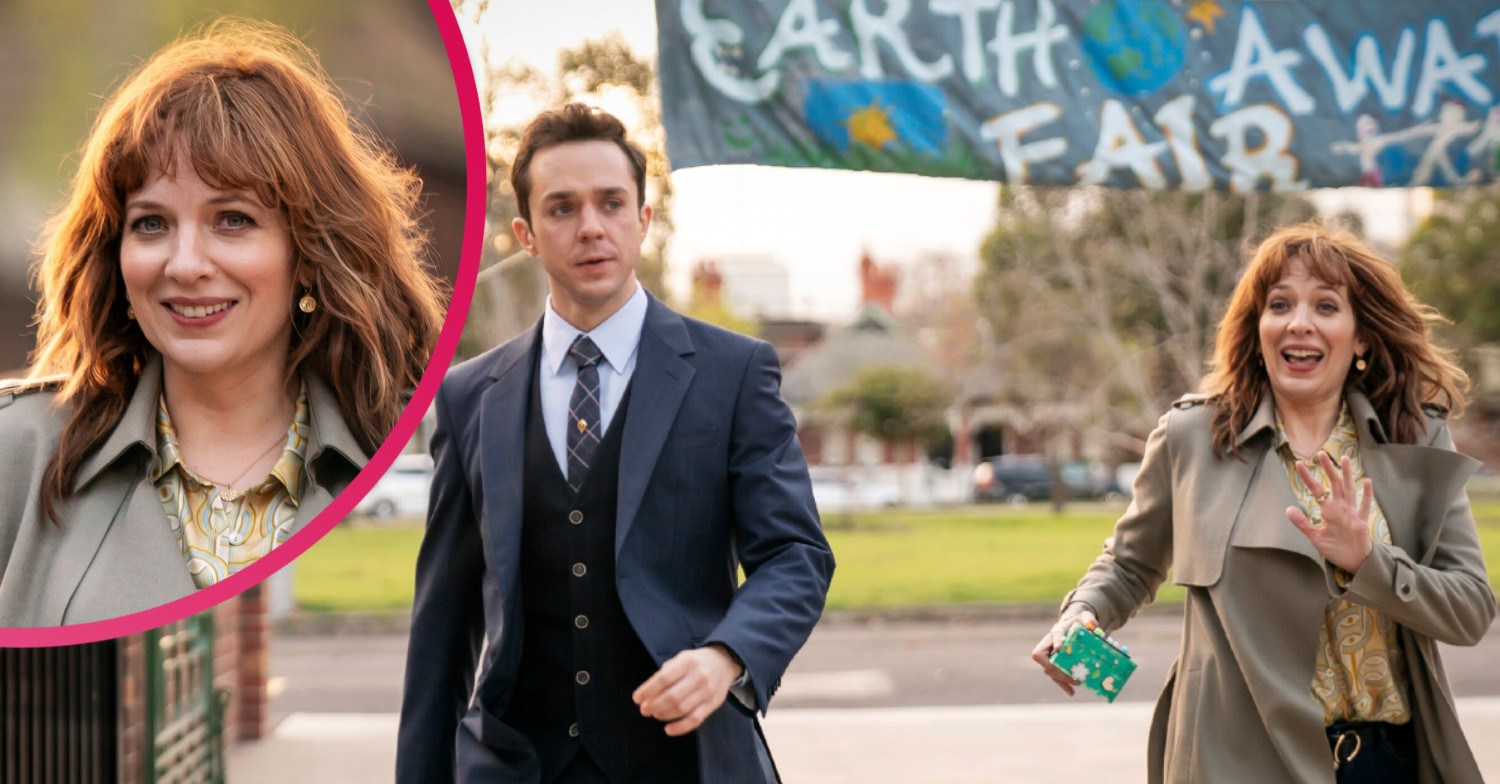 Katherine Parkinson smiles while Rowan Witt looks serious on Spreadsheet