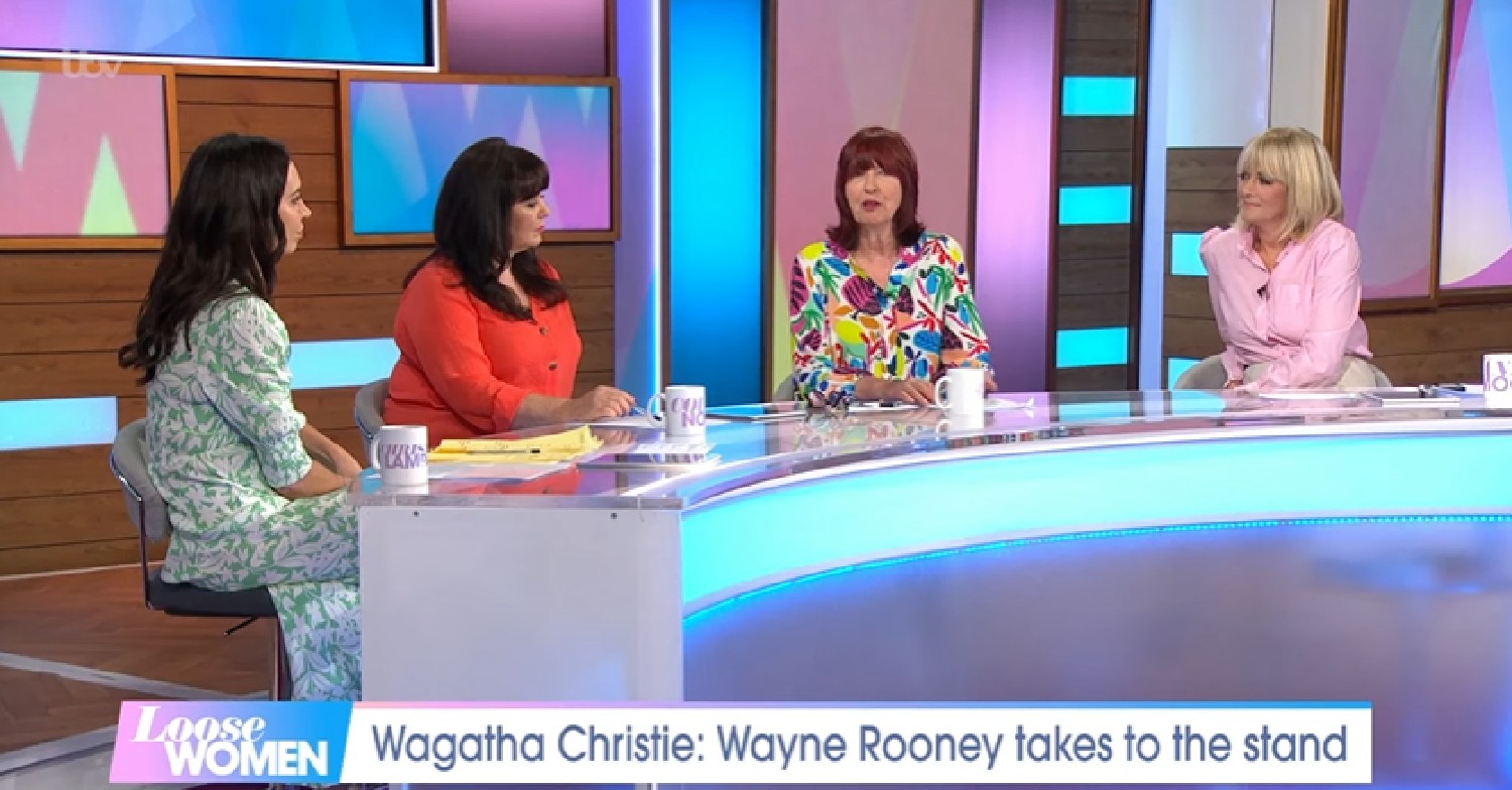 Christine Lampard, Coleen Nolan, Janet Street Porter and Jane Moore talking in debate on Loose Women today
