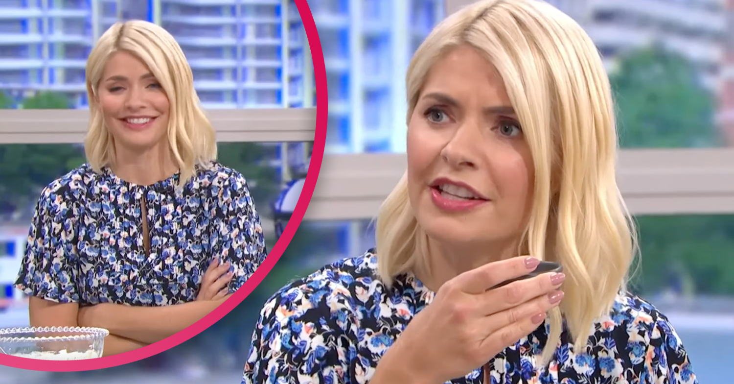 Holly Willoughby looking concerned on This Morning