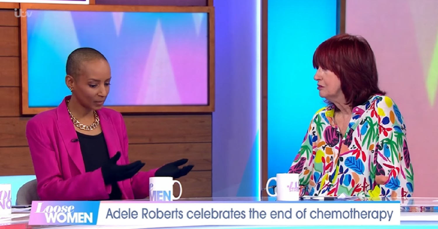 Adele Roberts speaking to Janet Street-Porter on Loose Women May 18, 2022