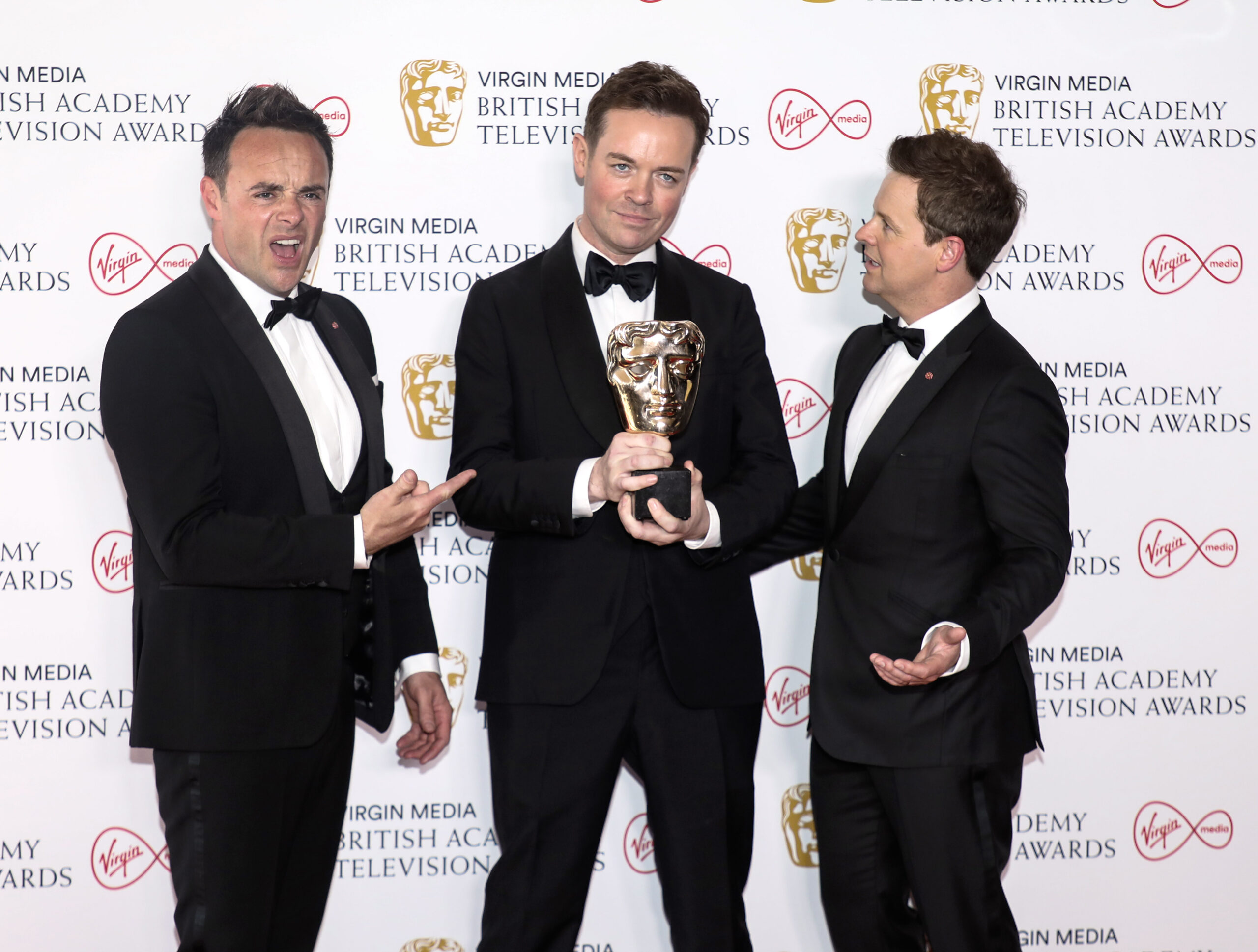 Ant and Dec with Stephen Mulhern at the BAFTAs