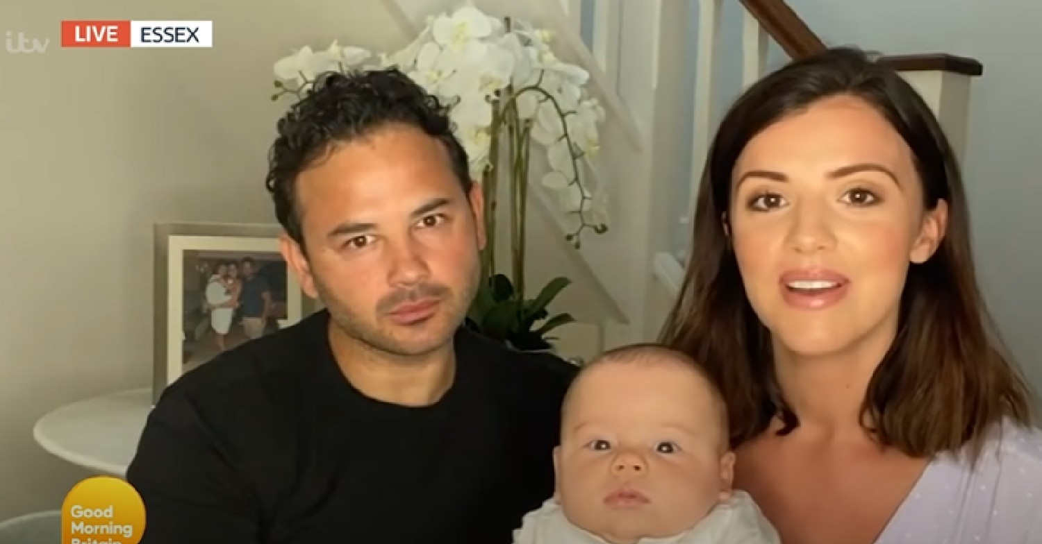 Ryan Thomas and Lucy Mecklenburgh speaking on GMB with son Roman