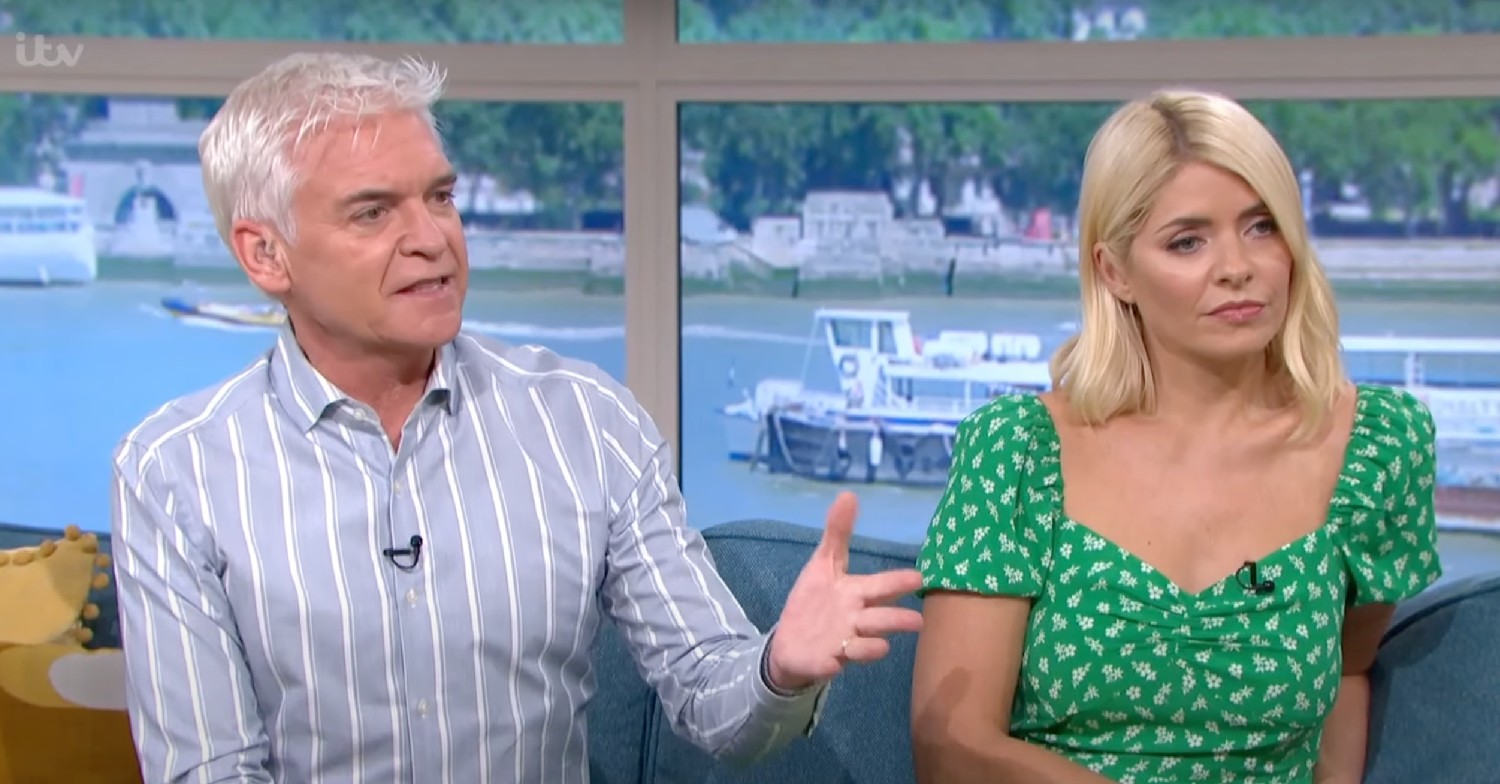 Phillip Schofield and Holly Willoughby looking unimpressed on This Morning today