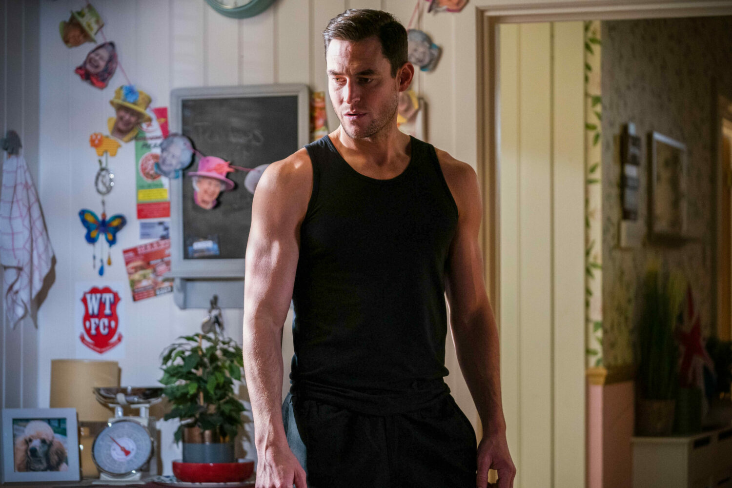 EastEnders Zack looks annoyed