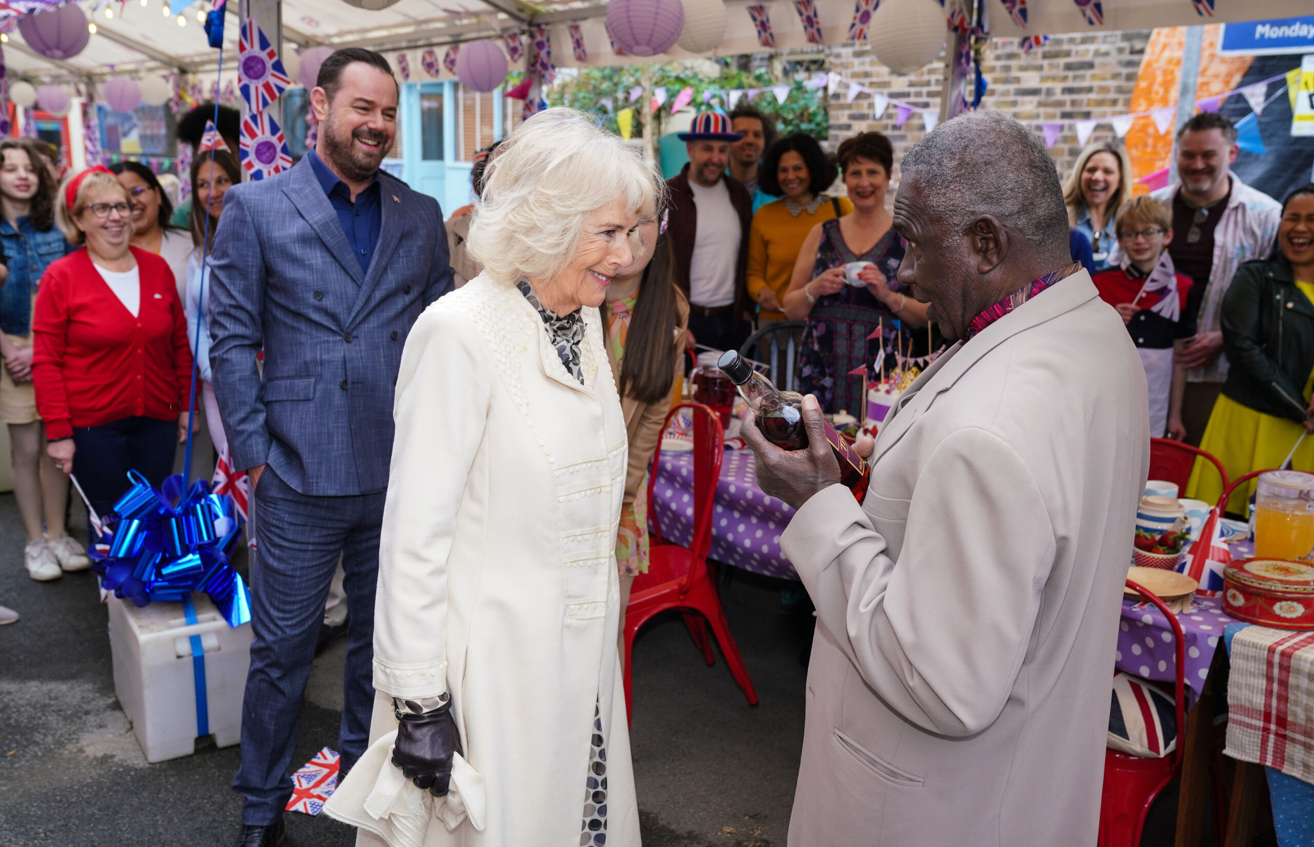 Camilla chats to Patrick Trueman on EastEnders