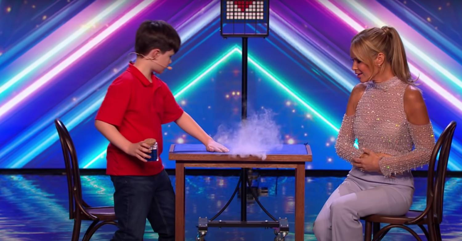 Amanda Holden lends a hand with Ryland's act