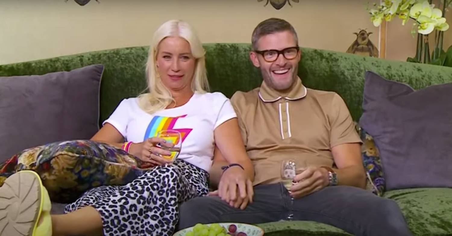 Denise Van Outen and Eddie Boxshall sit together for Gogglebox