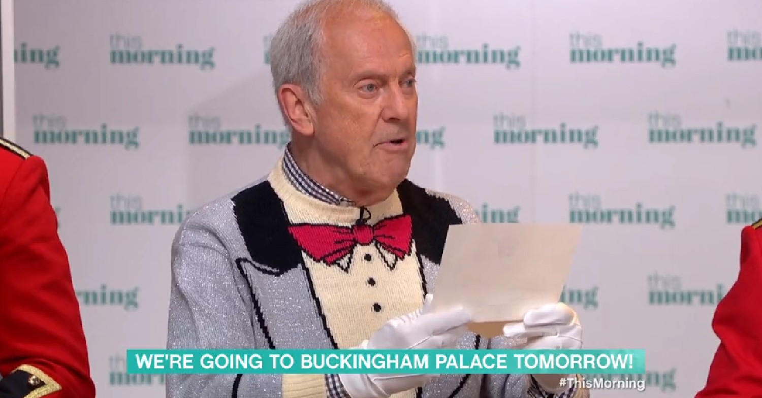 Gyles Brandreth reading announcement on This Morning on May 23, 2022
