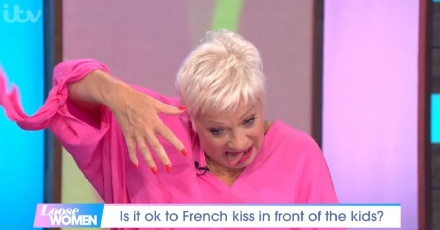 Denise Welch mimicks snogging action on Loose Women