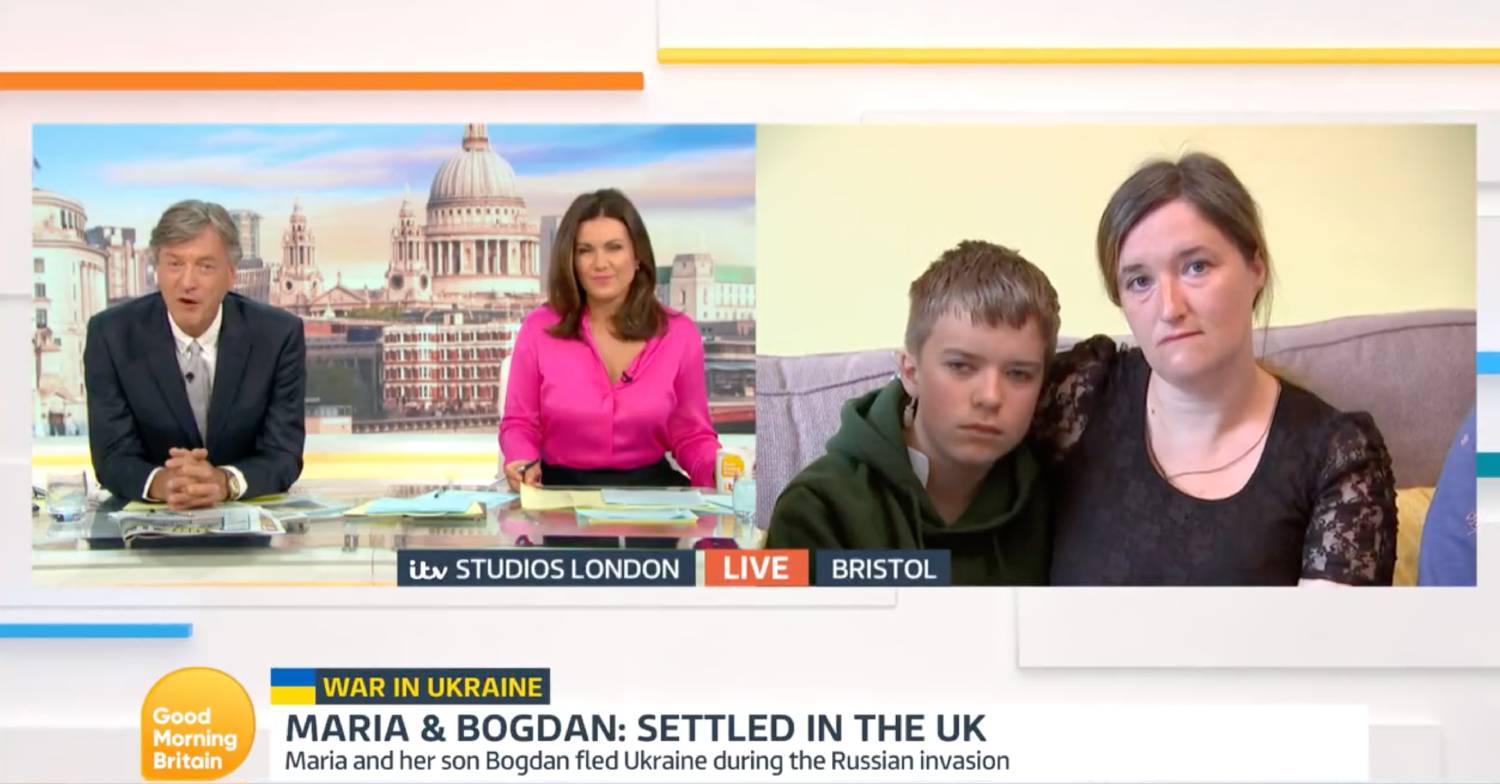 GMB host Richard Madeley speaks to Bogdan and Maria