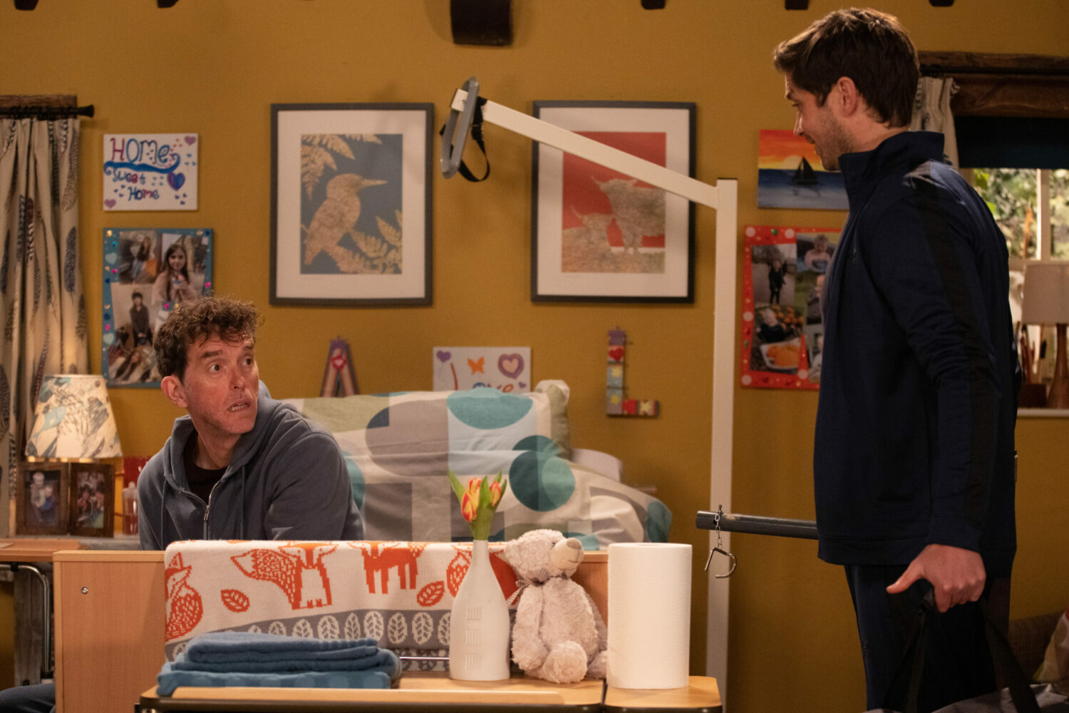 Marlon Dingle is nervous ahead of his physio session with Kit