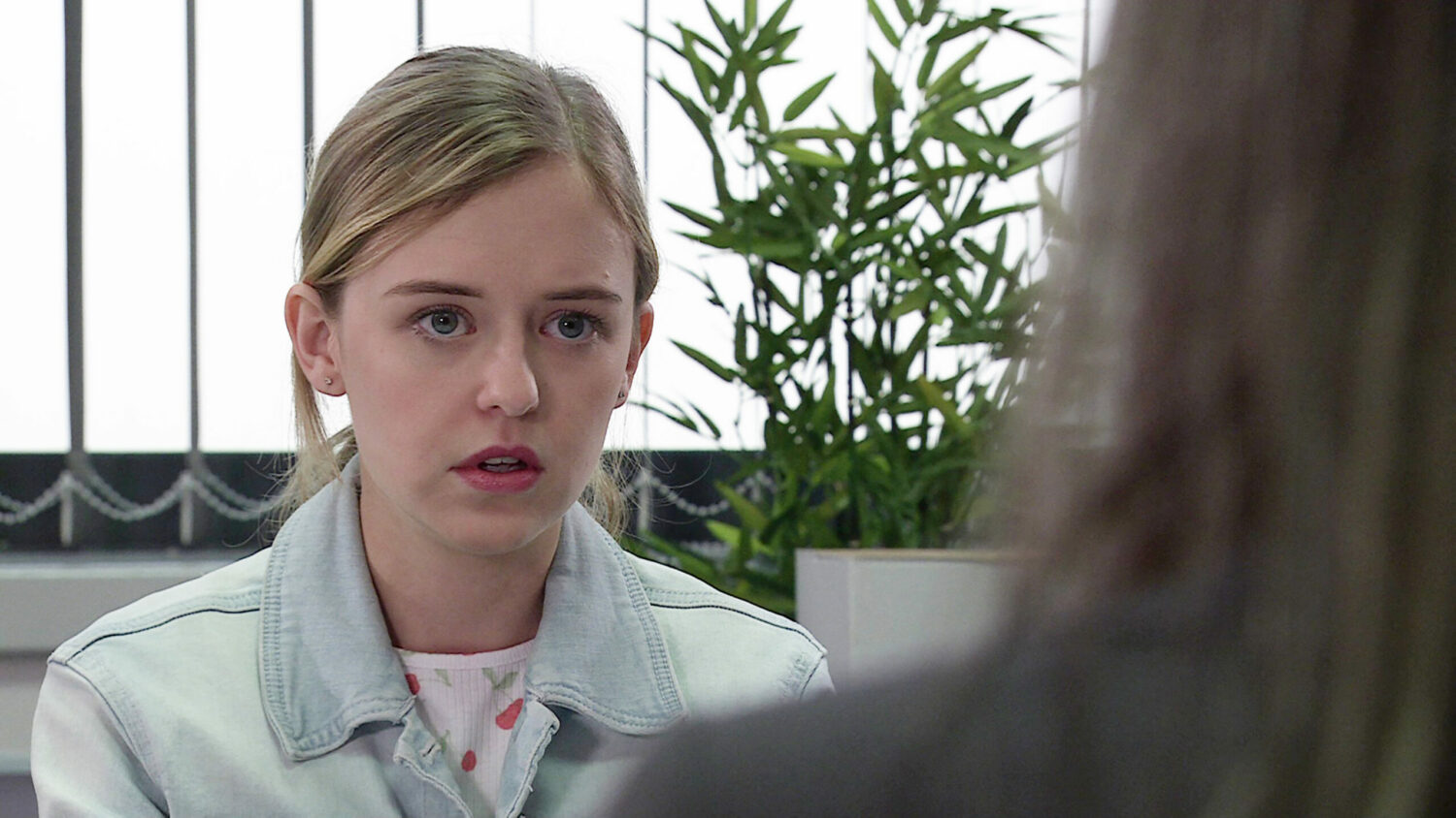 Coronation Street Summer looks worried during her meeting with Mrs Crawshaw