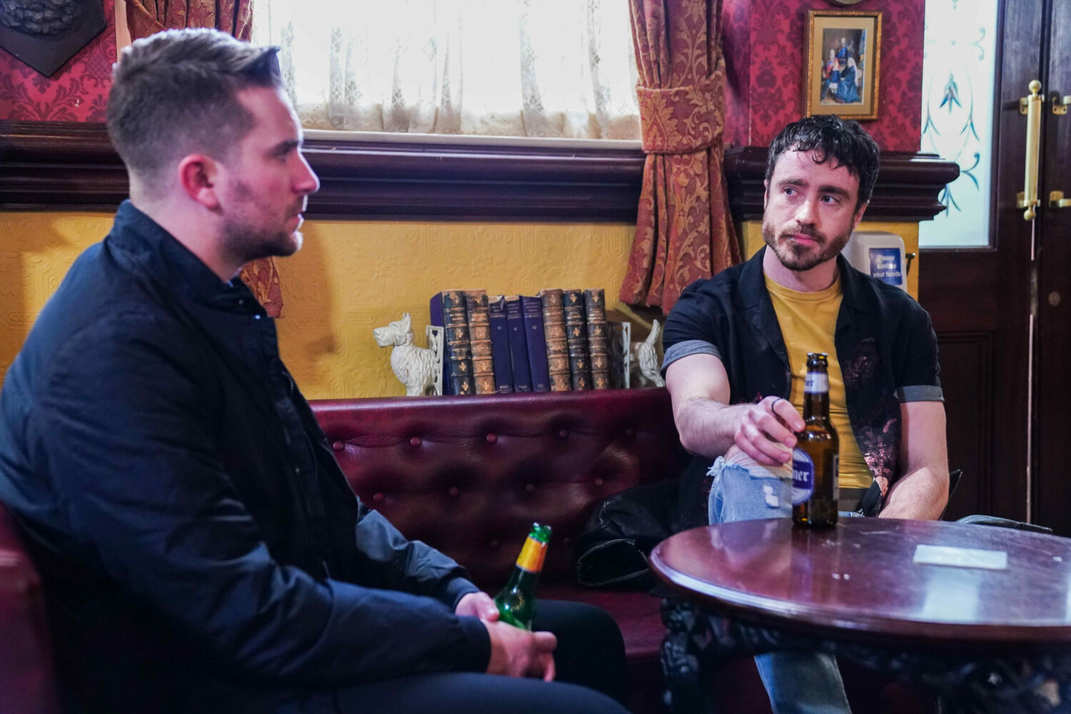 Callum Highway listens as Lewis asks for help