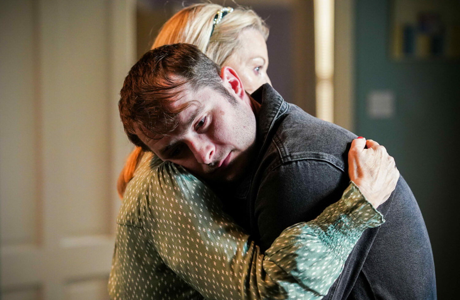 EastEnders distraught Ben Mitchell hugs his mother Kathy Beale