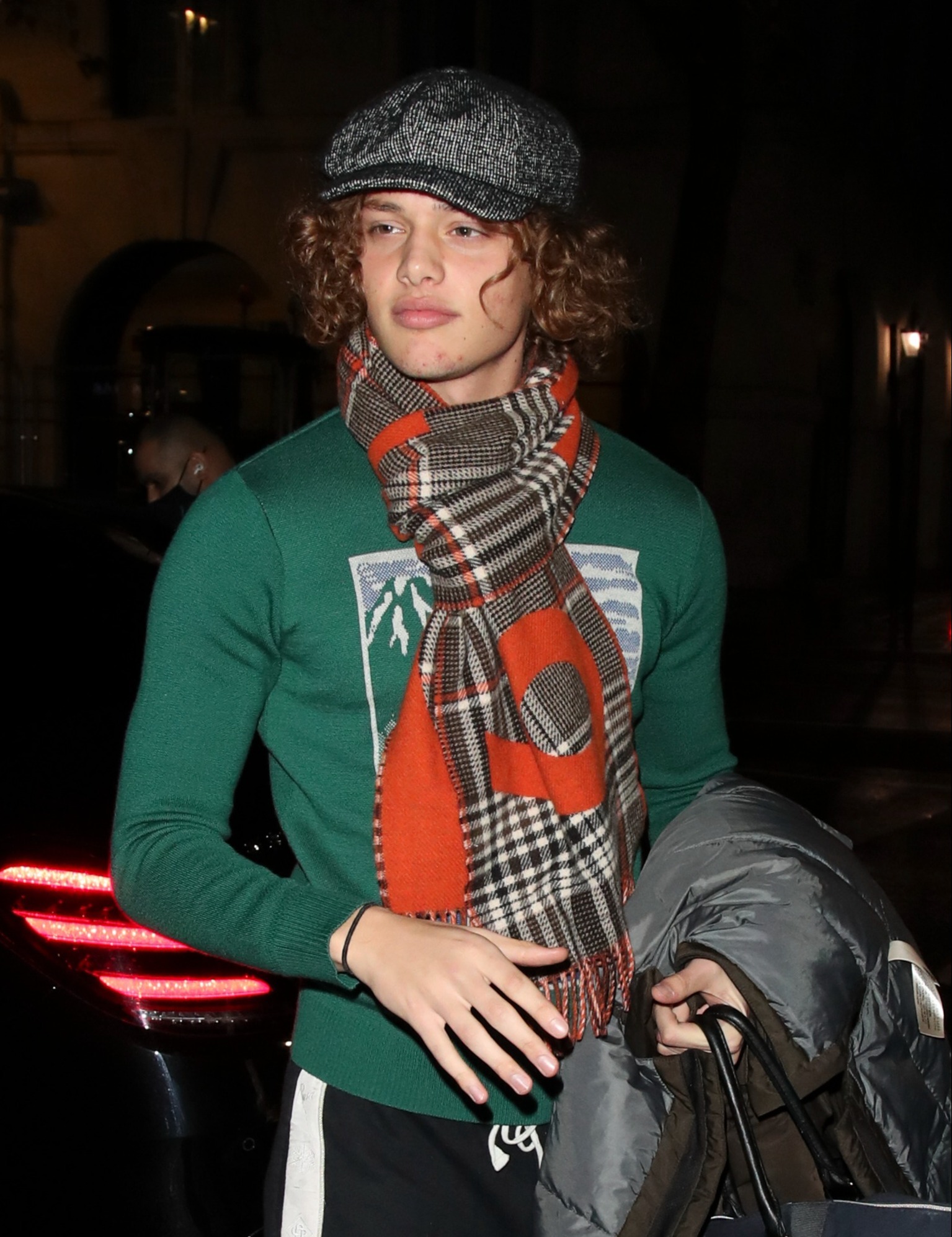 Bobby Brazier in a hat and scarf